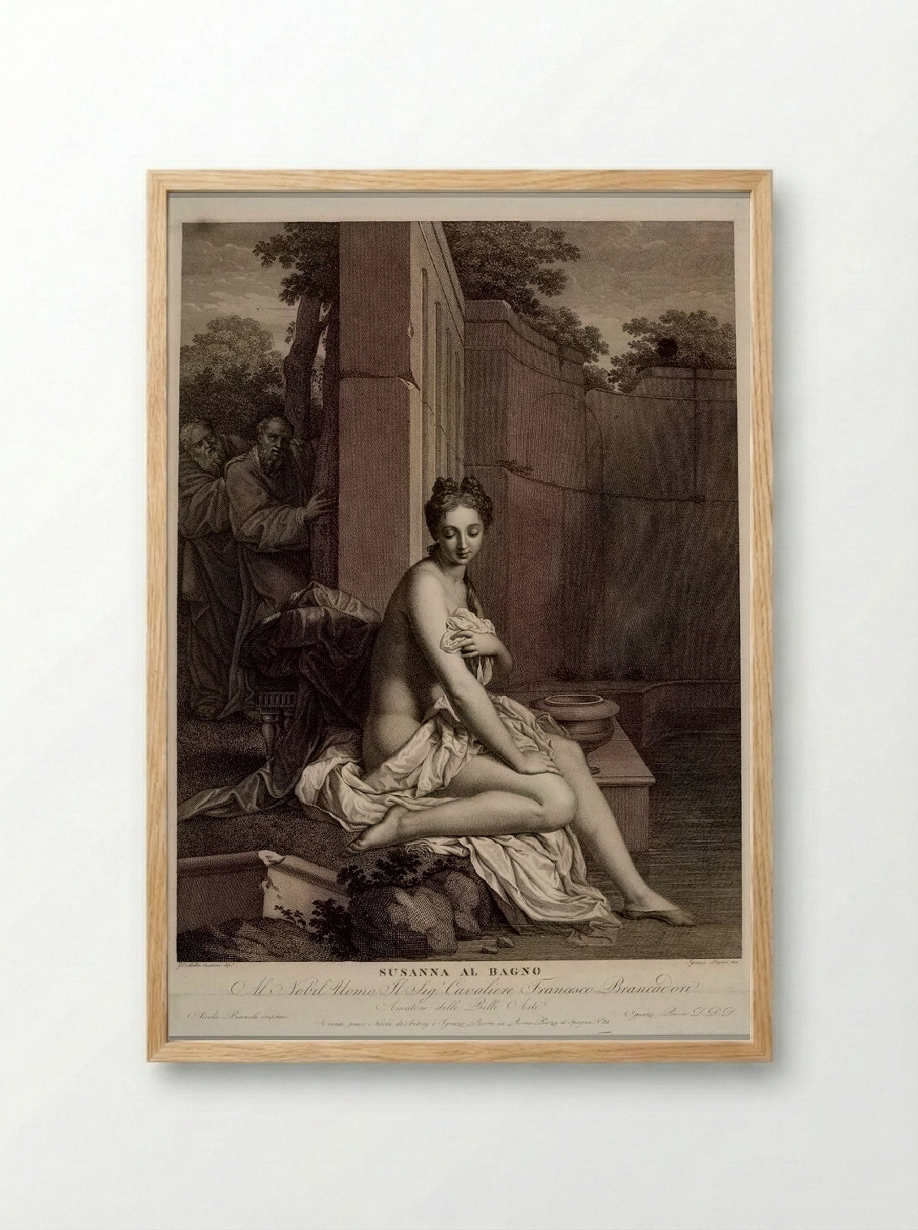 Susanna at Her Bath - Ignazio Pavon - Framed Print Wood