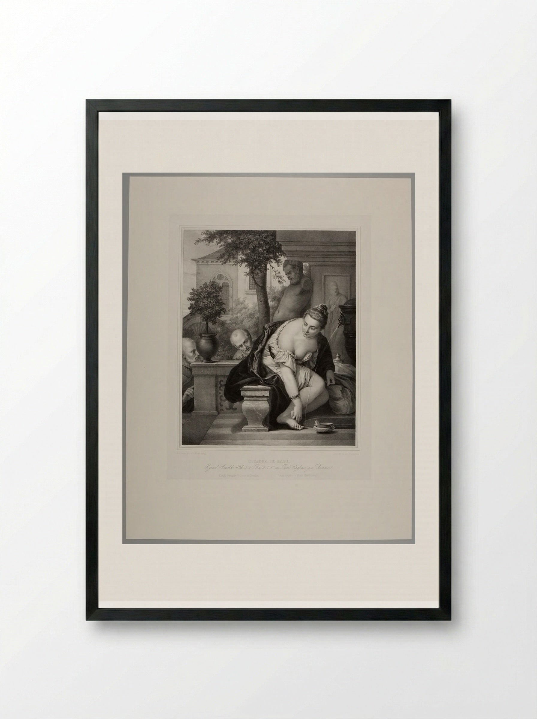 Susanna im Bade - Franz Hanfstaengl - Framed Print Black