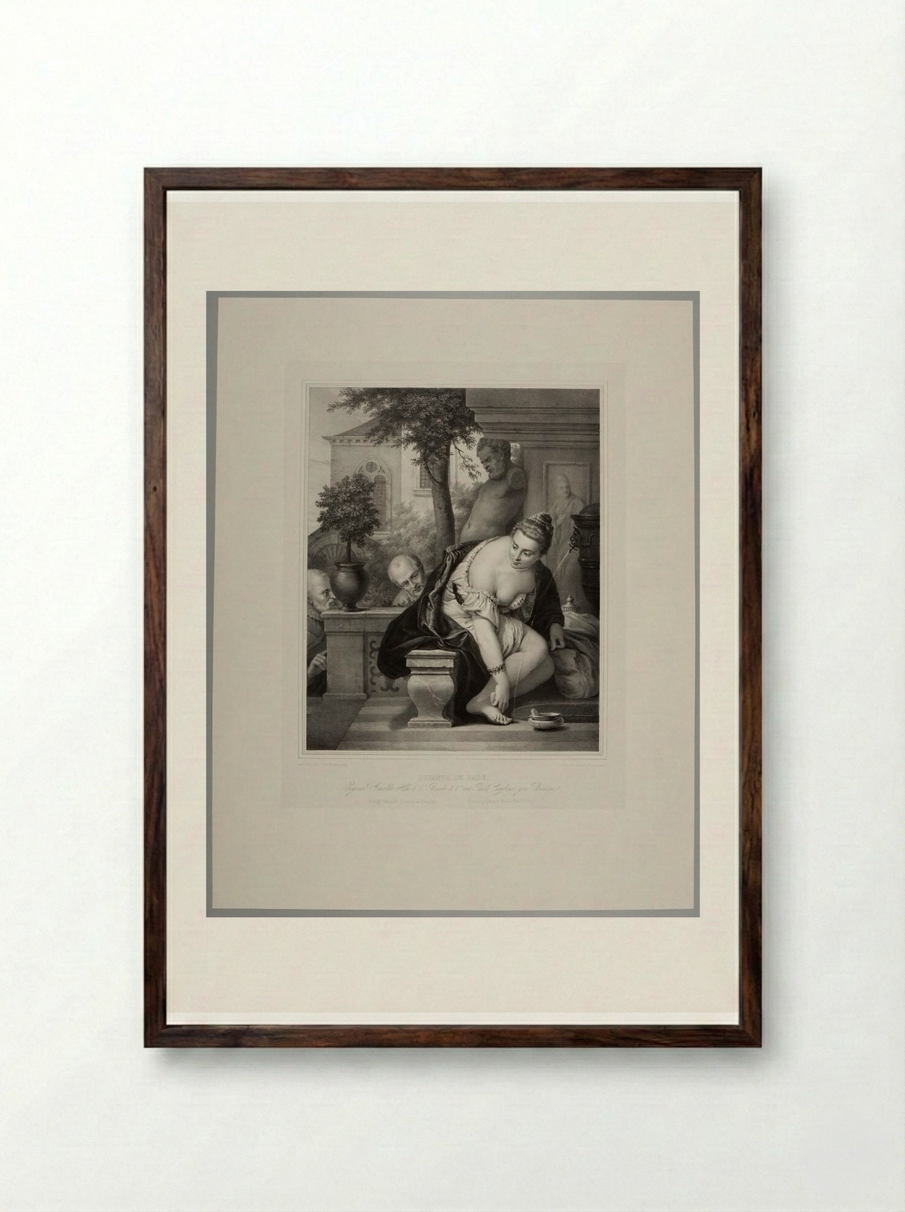 Susanna im Bade - Franz Hanfstaengl - Framed Print Dark Wood