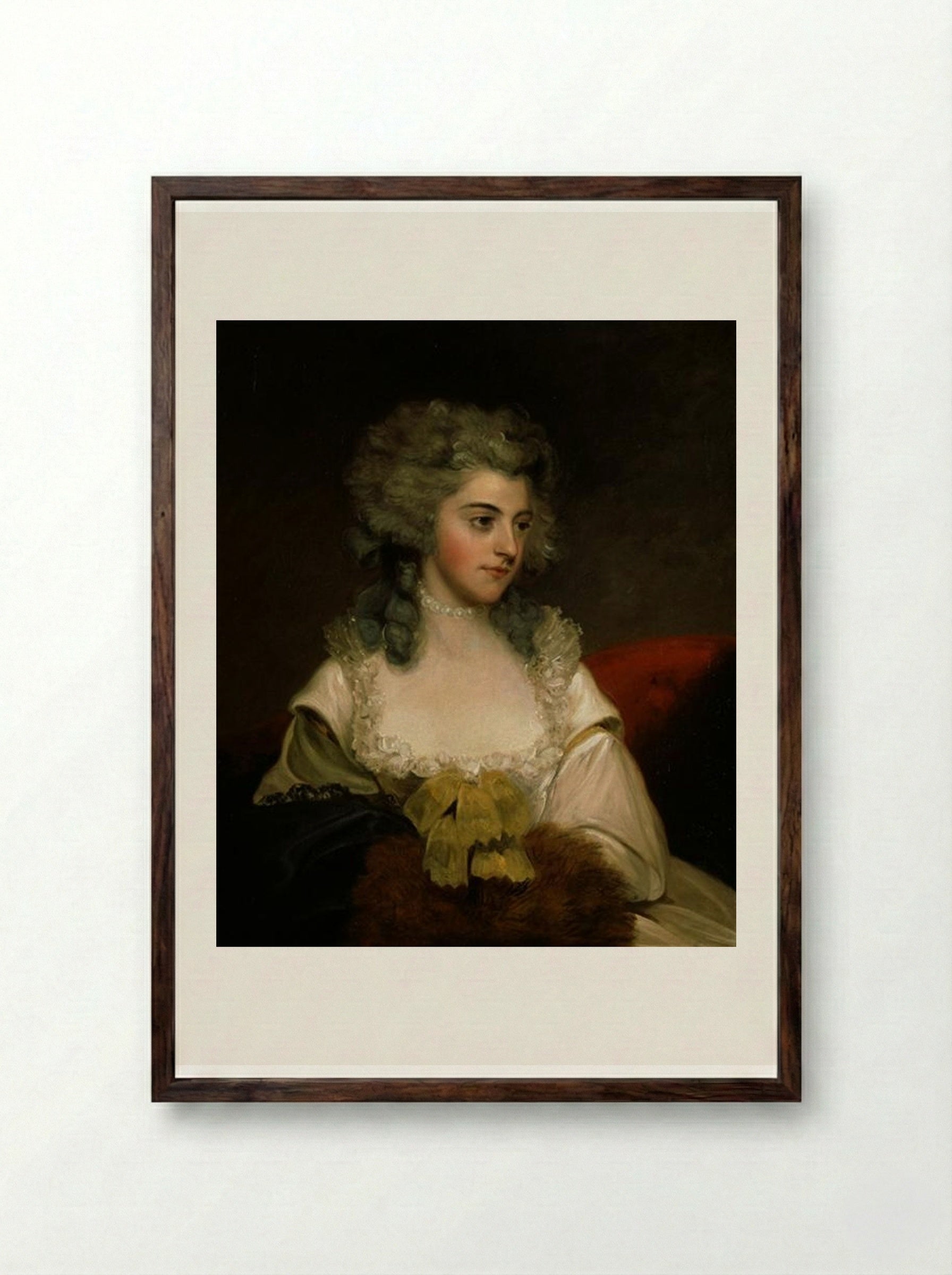 Susannah Edith, Lady Rawley - John Hoppner - Framed Print Dark Wood