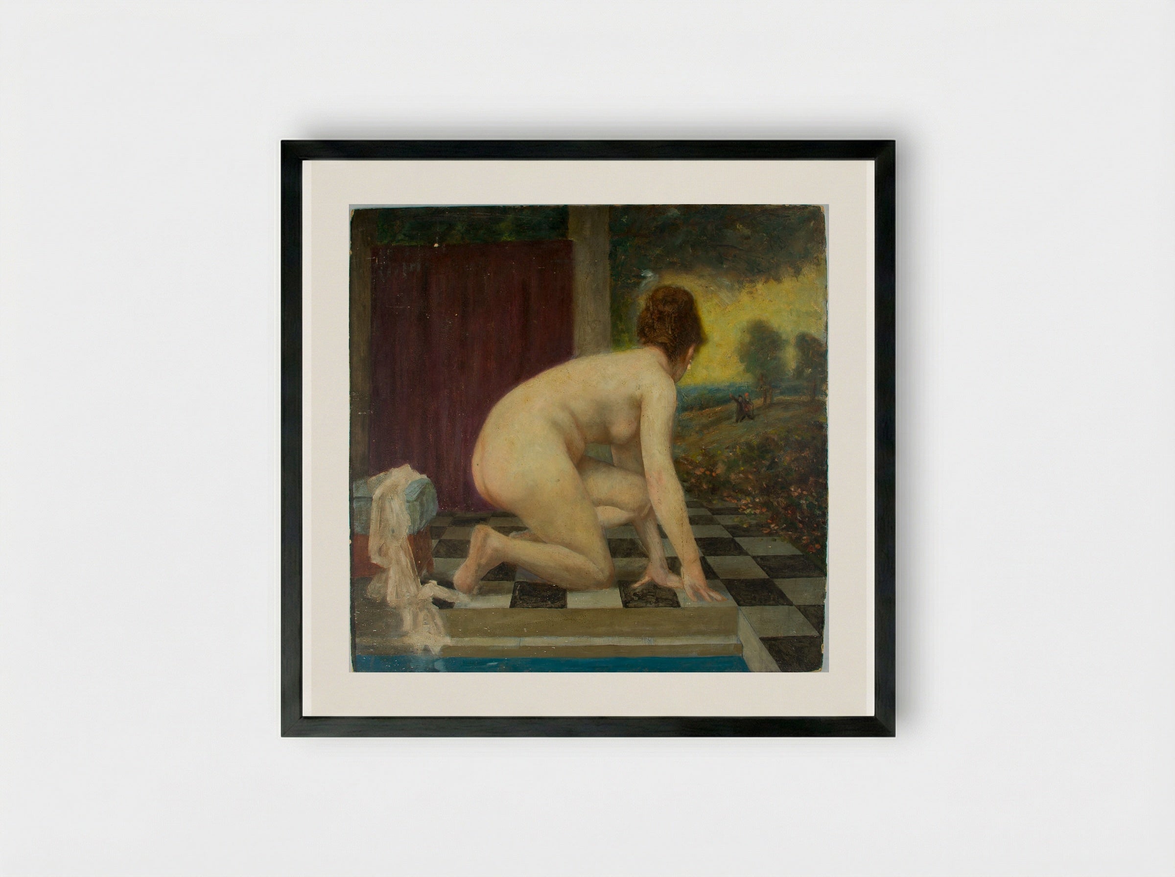 Susannah and the Elders - William Valentine Schevill - Framed Print Black
