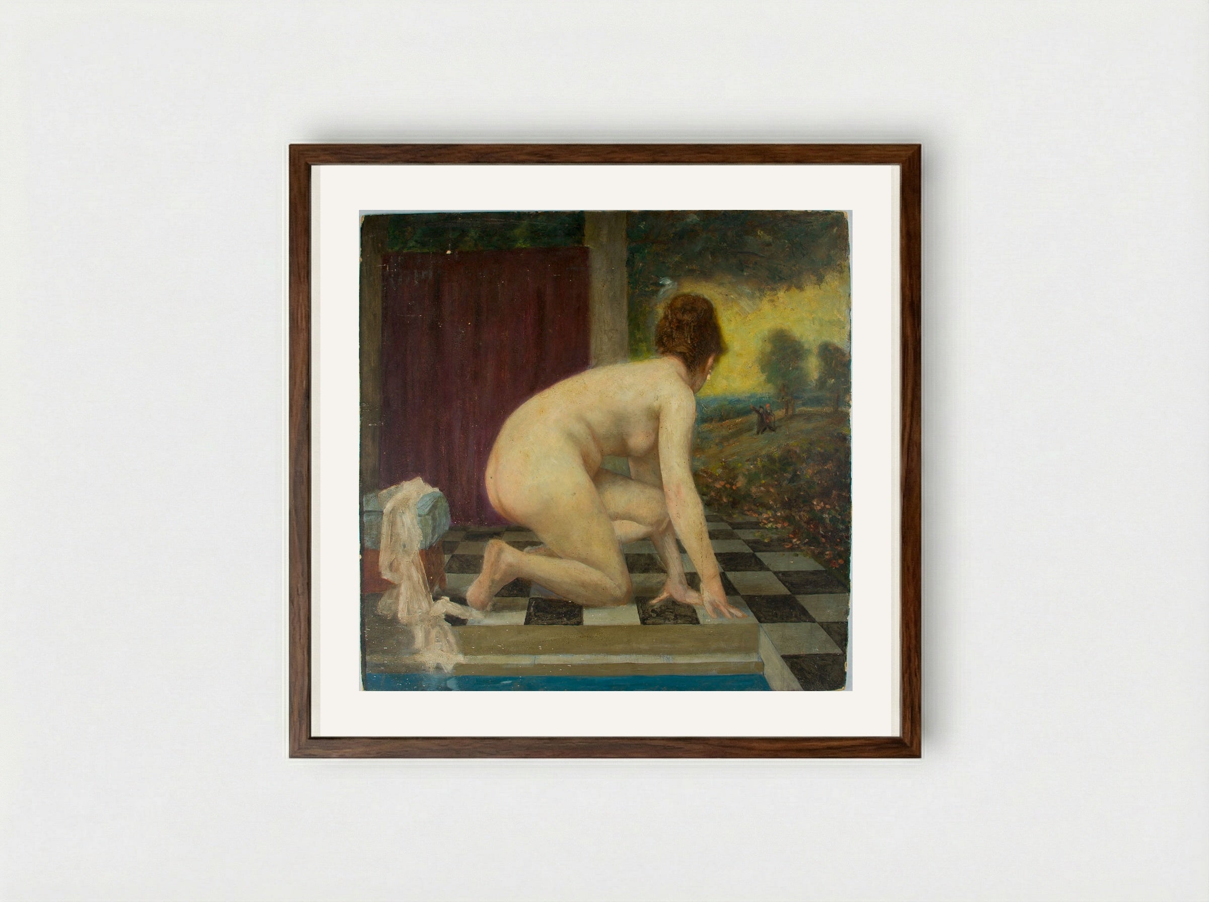 Susannah and the Elders - William Valentine Schevill - Framed Print Dark Wood