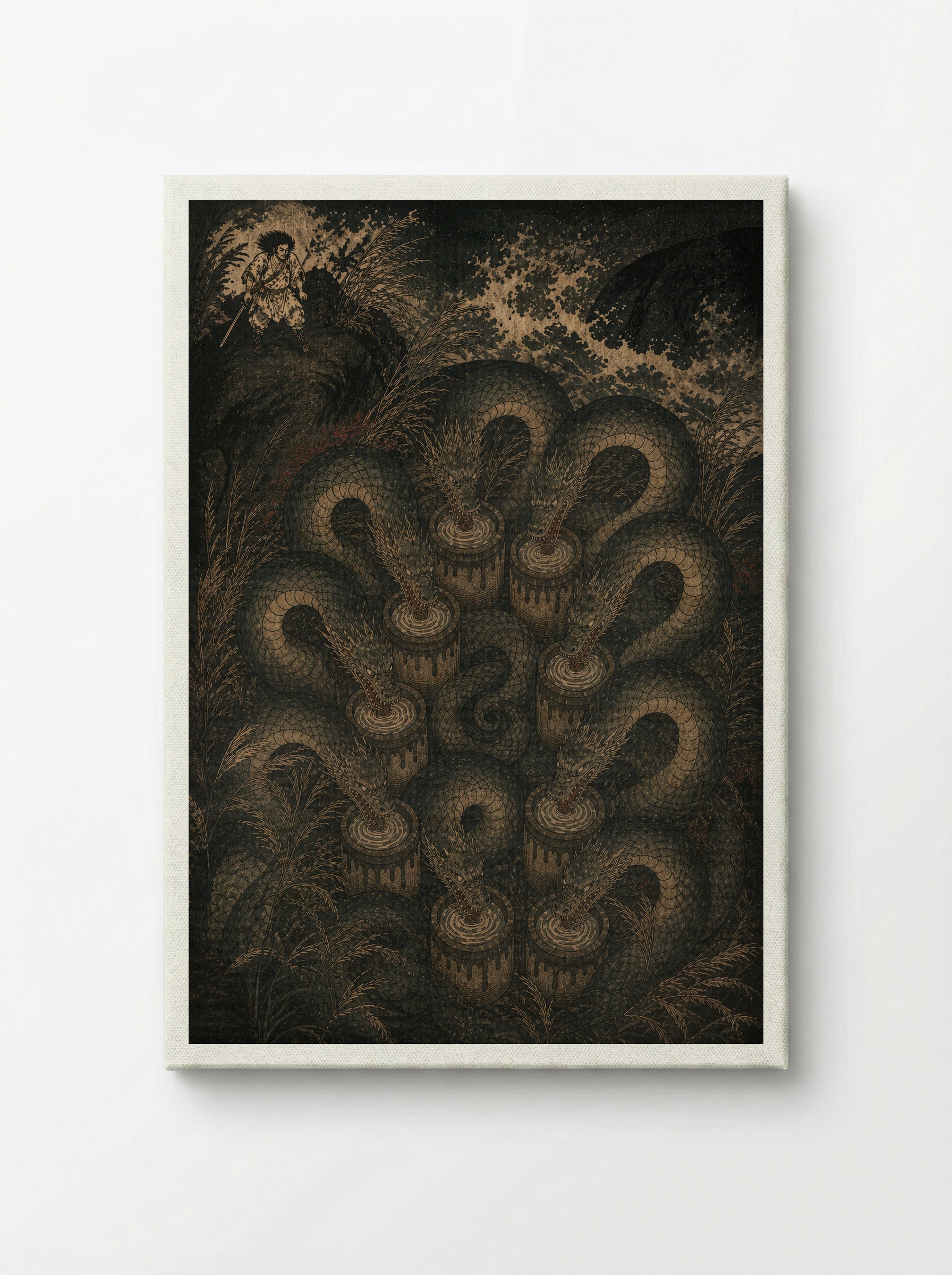 Susanoo and Yamata no Orochi: The serpent reaches the ravine - Canvas