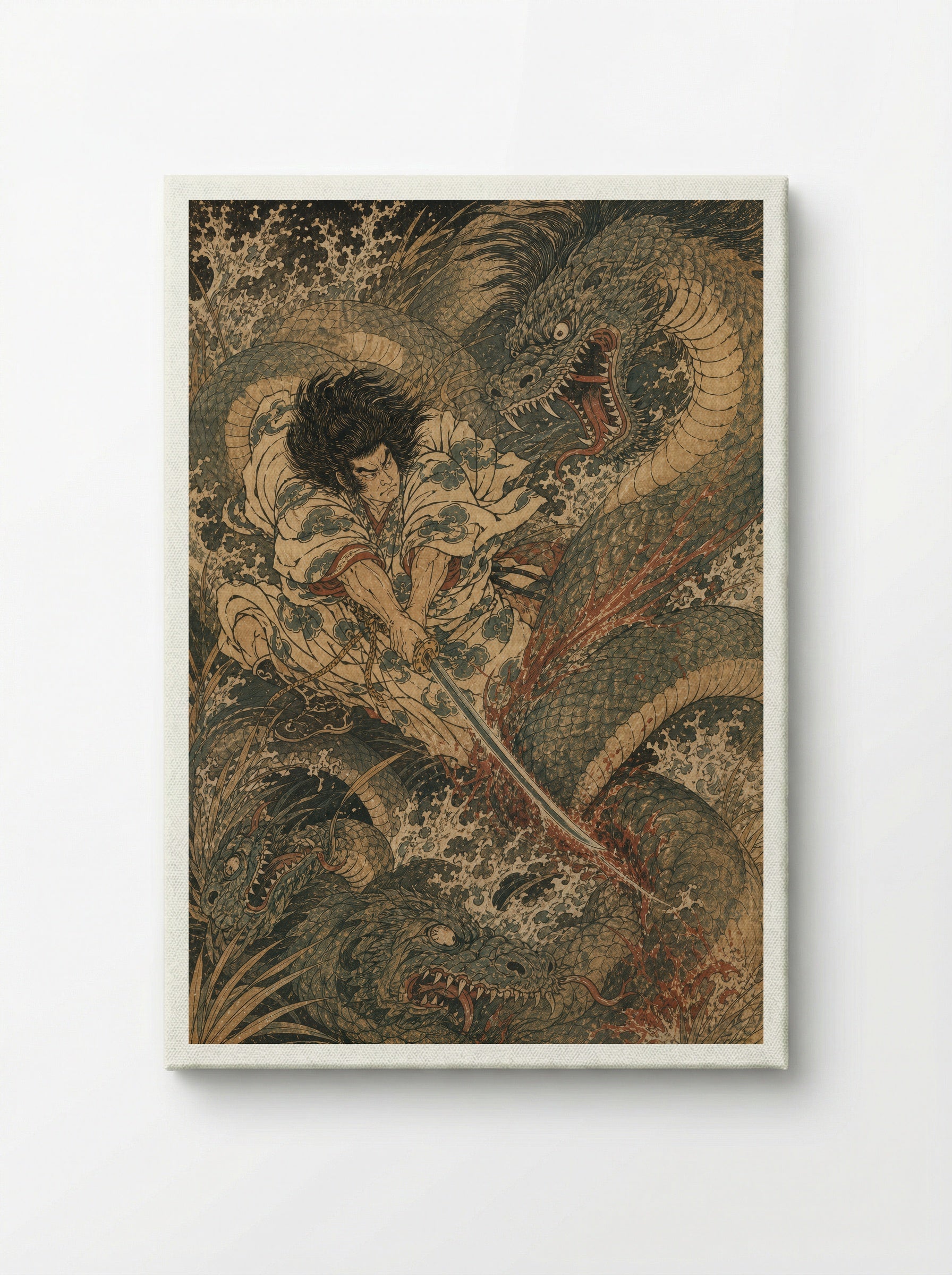 Susanoo and Yamata no Orochi: The sword appears in the tail - Canvas