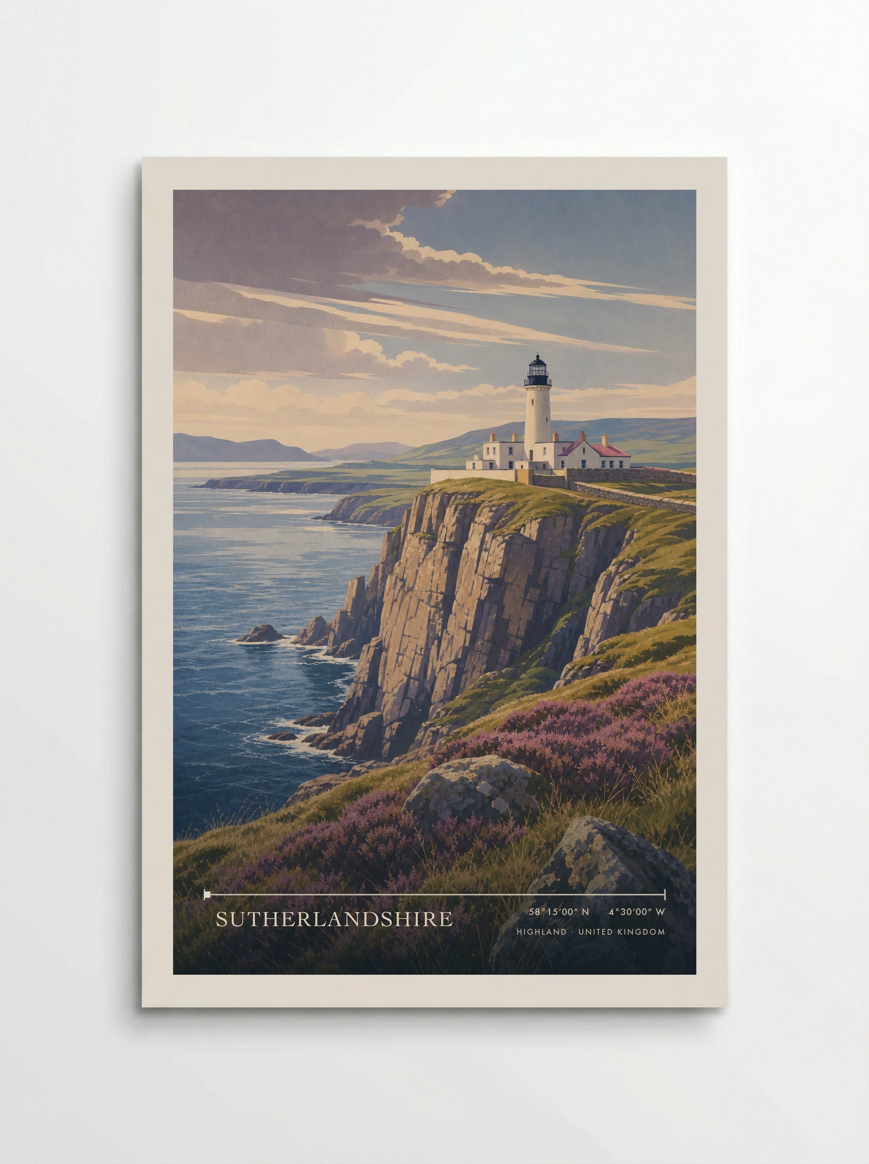Sutherlandshire Highland United Kingdom Travel Poster - Poster