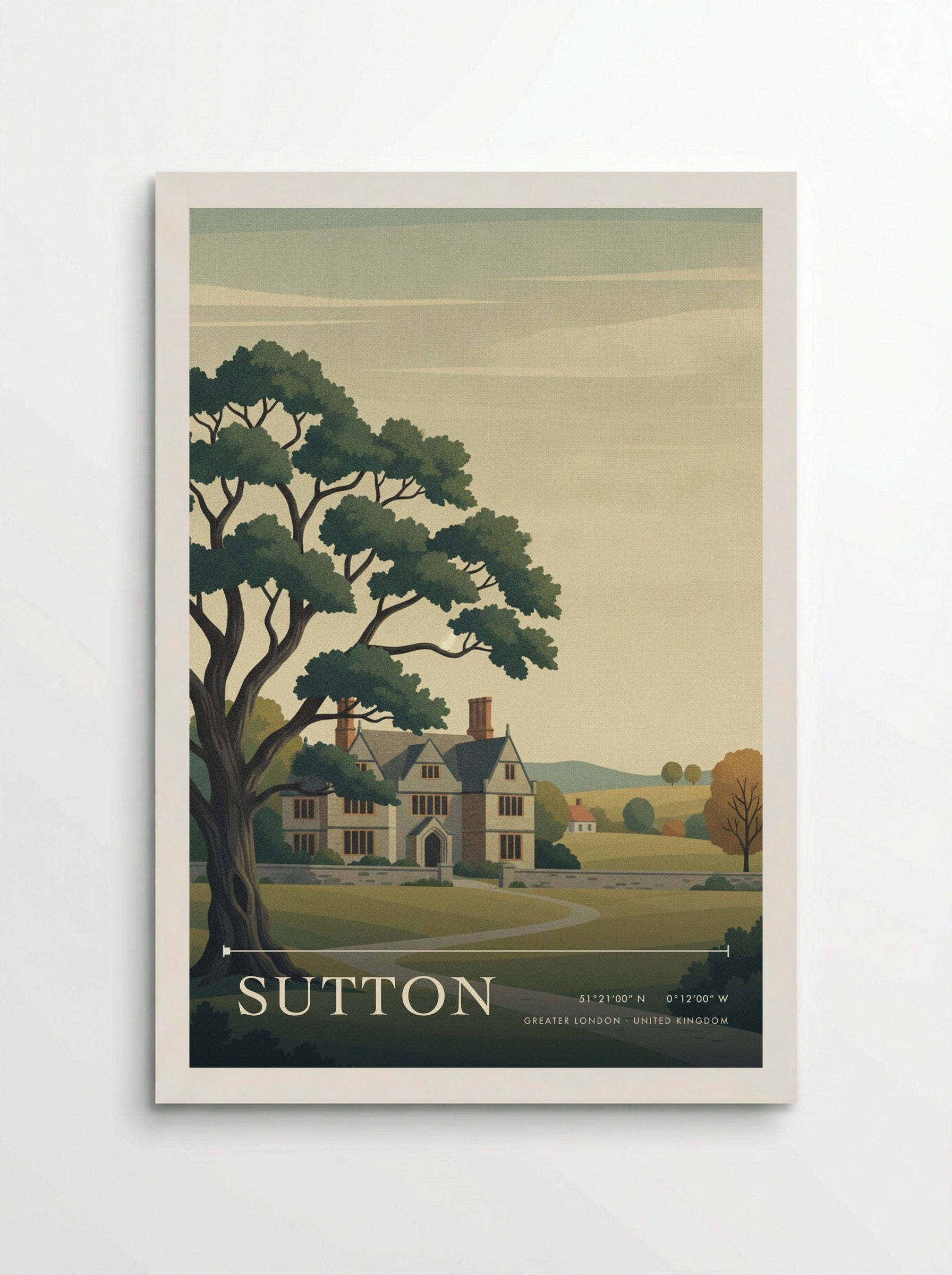 Sutton Greater London United Kingdom Travel Poster - Poster