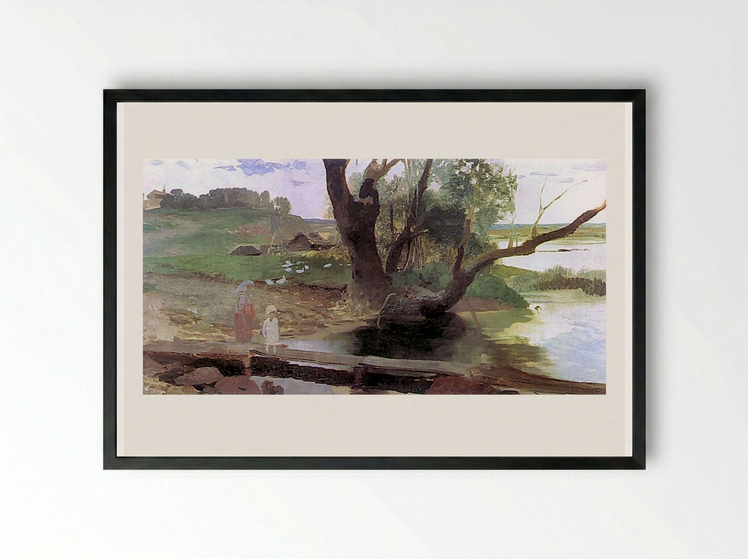 Svislach Landscape - Henryk Siemiradzki - Framed Print Black