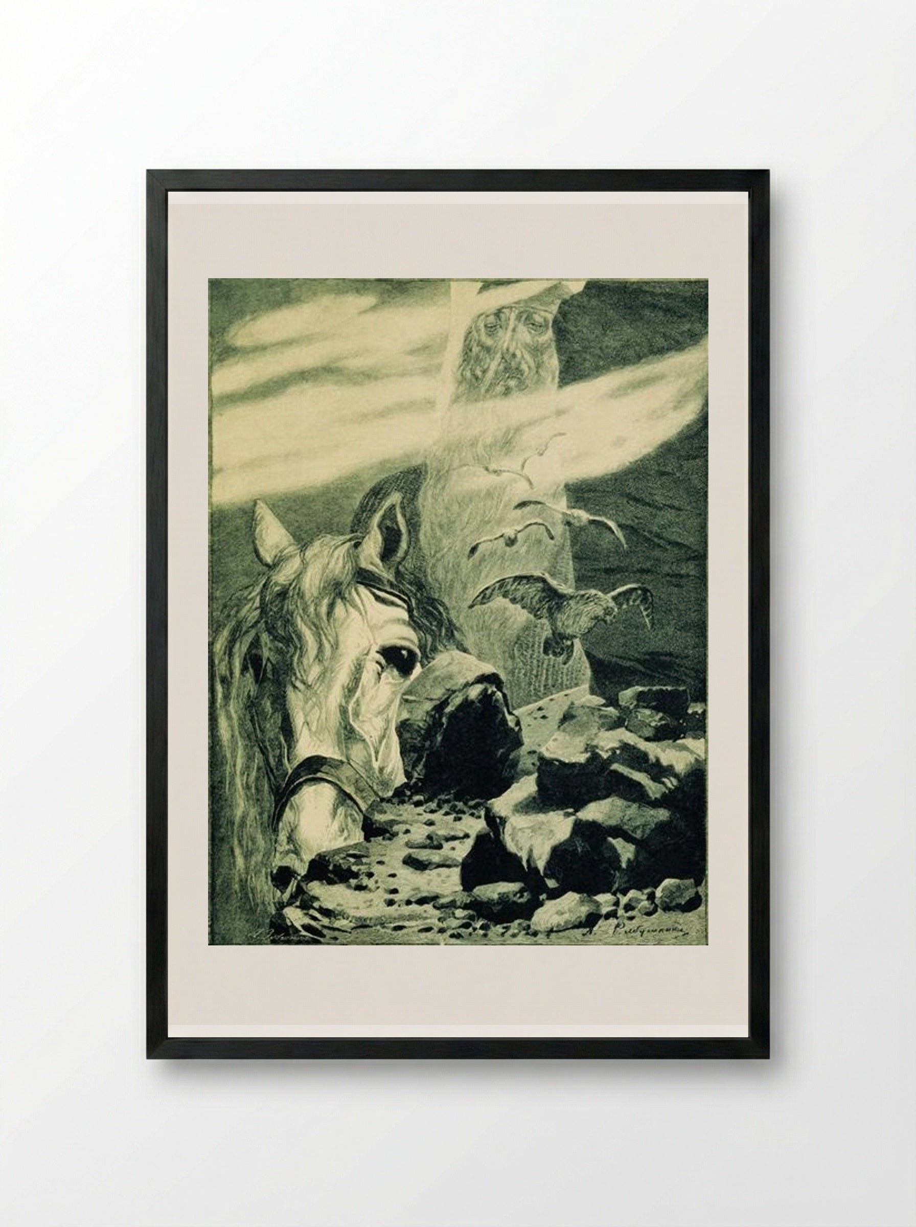 Svyatogor - Andrei Ryabushkin - Framed Print Black