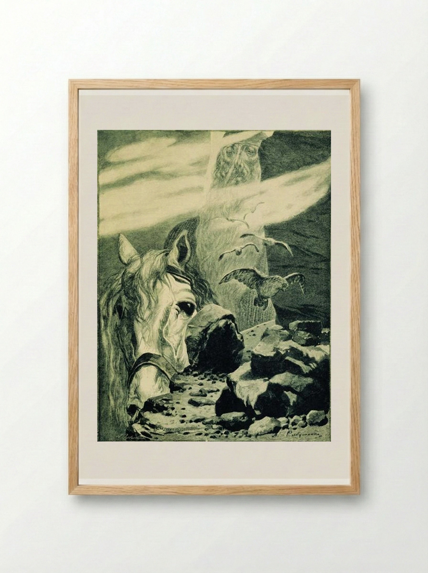 Svyatogor - Andrei Ryabushkin - Framed Print Wood