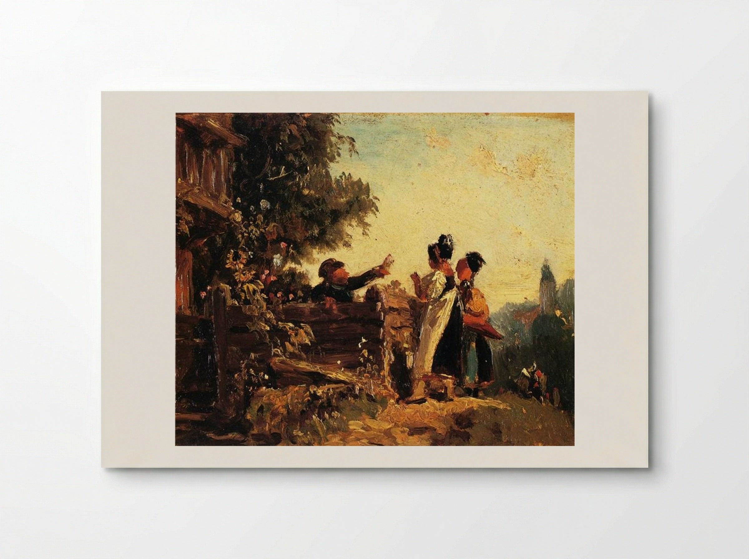Swabian Girls at a Garden Fence - Carl Spitzweg - Poster