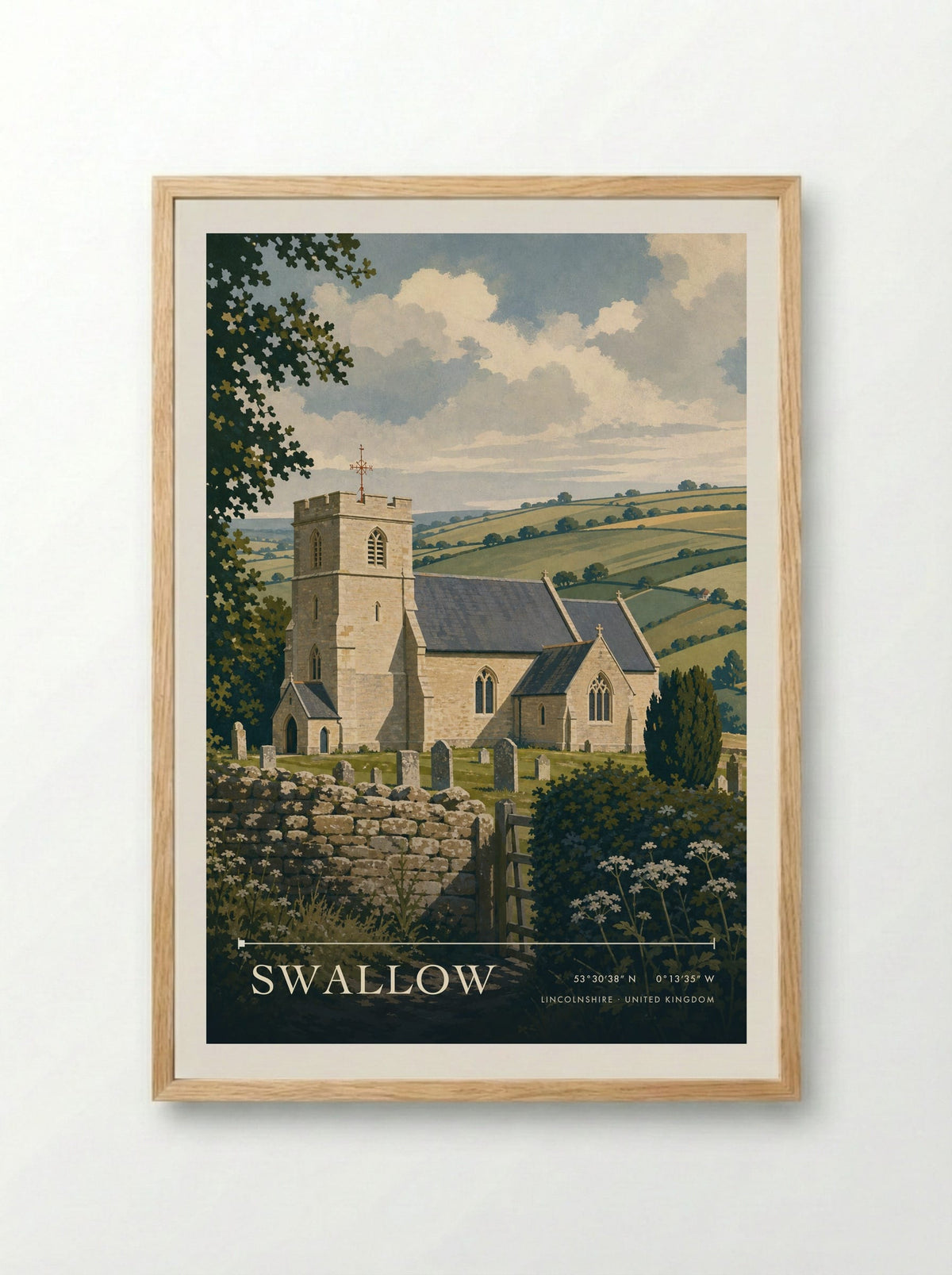 Swallow, Lincolnshire | Travel Poster - Framed Print Wood