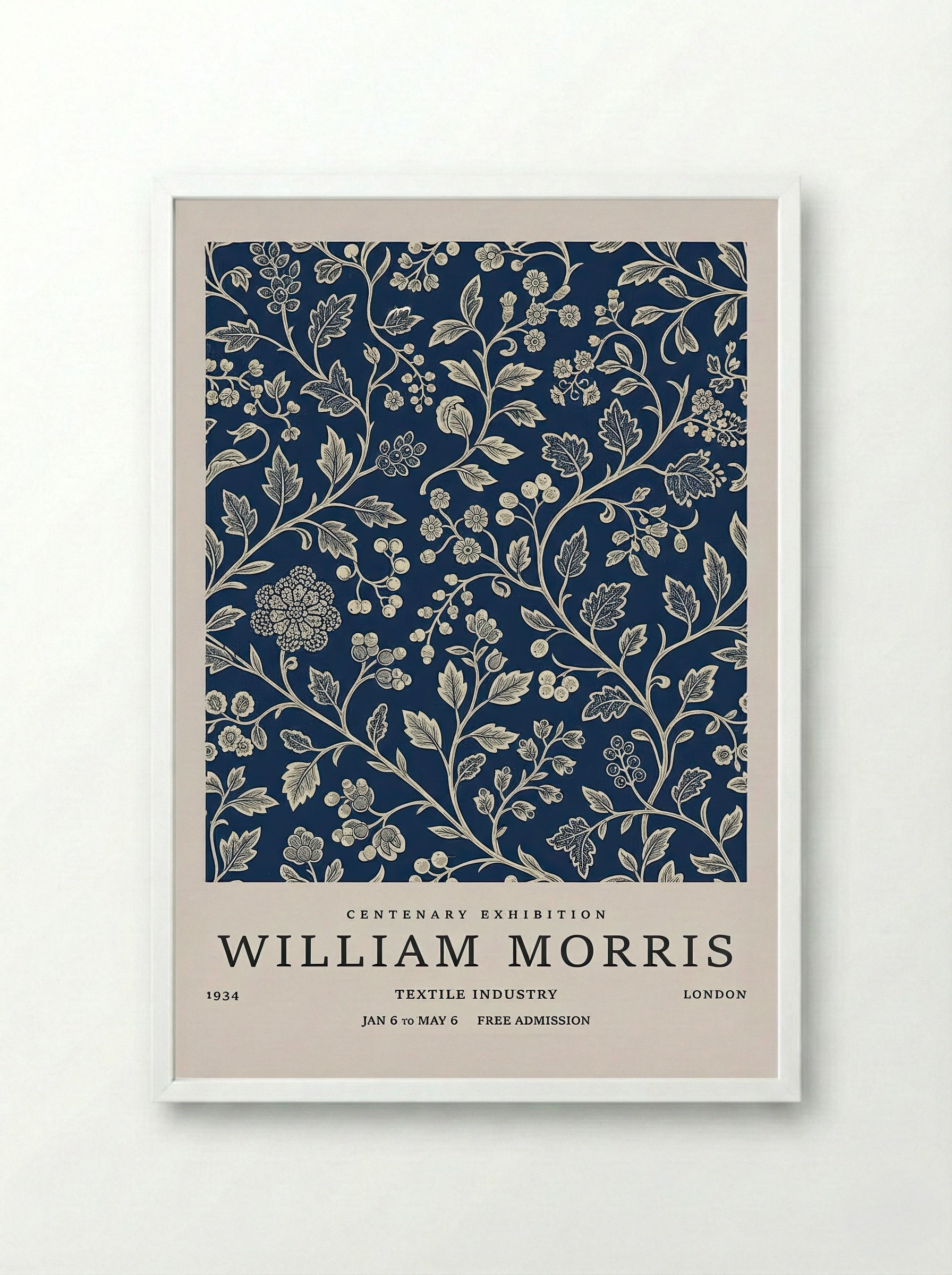 Swallowtail Butterfly - William Morris - Framed Print White