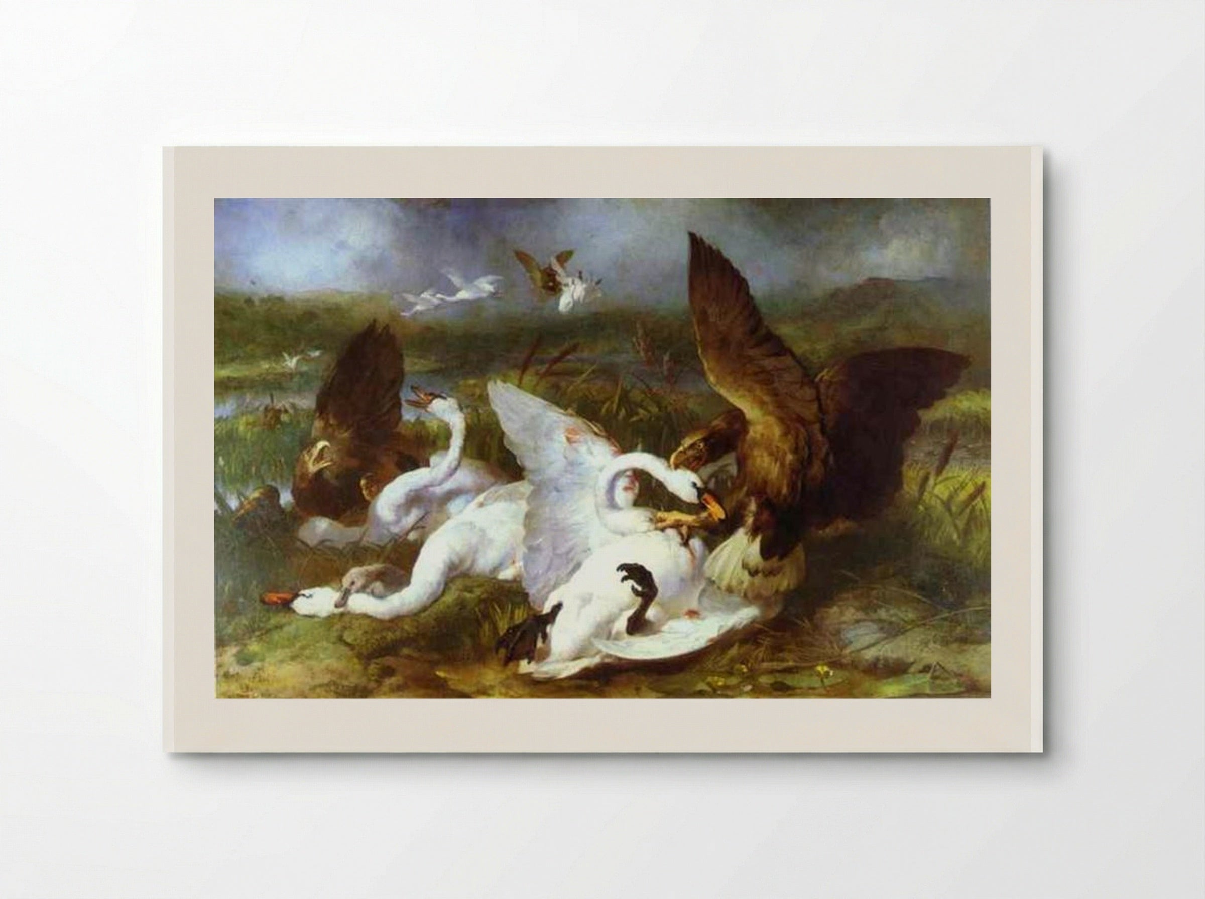 Swannery Invaded by Eagles - Edwin Henry Landseer - Poster