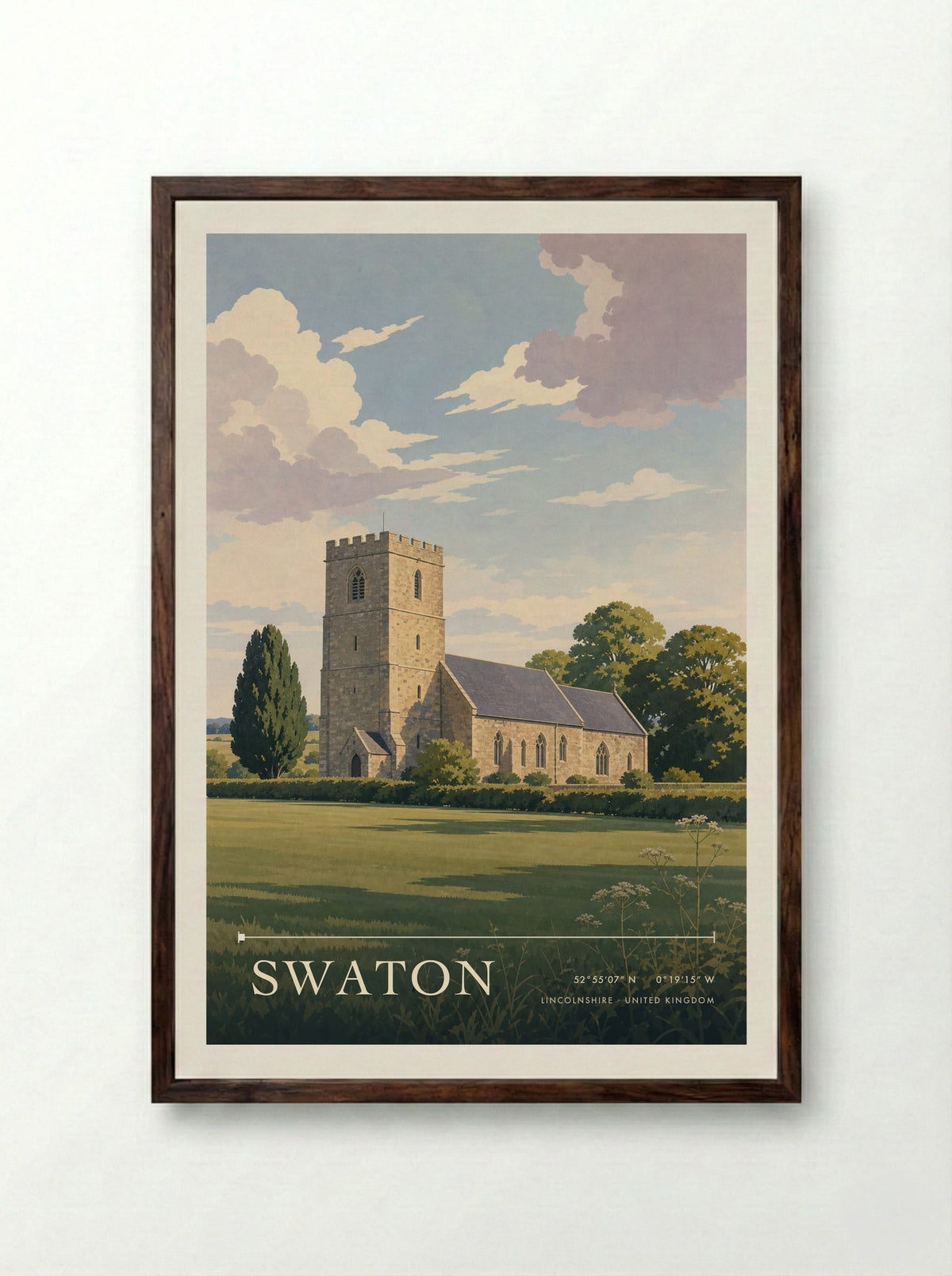 Swaton, Lincolnshire | Travel Poster - Framed Print Dark Wood