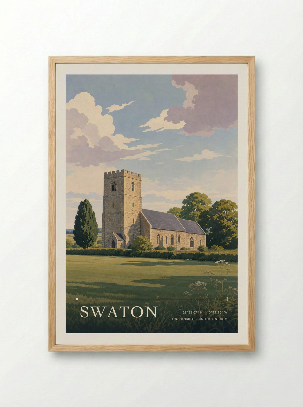 Swaton, Lincolnshire | Travel Poster - Framed Print Wood