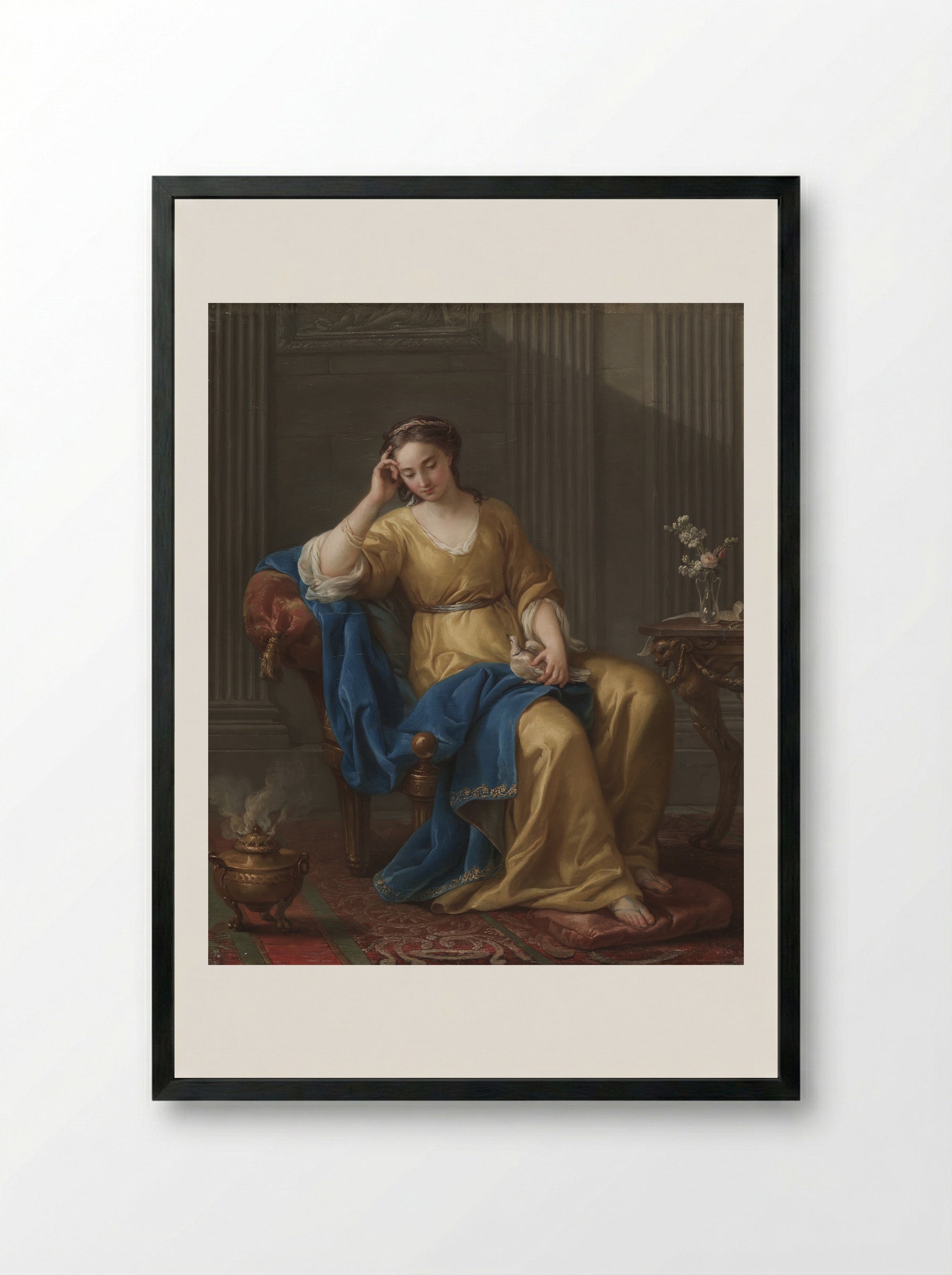 Sweet Melancholy - Joseph-Marie Vien - Framed Print Black