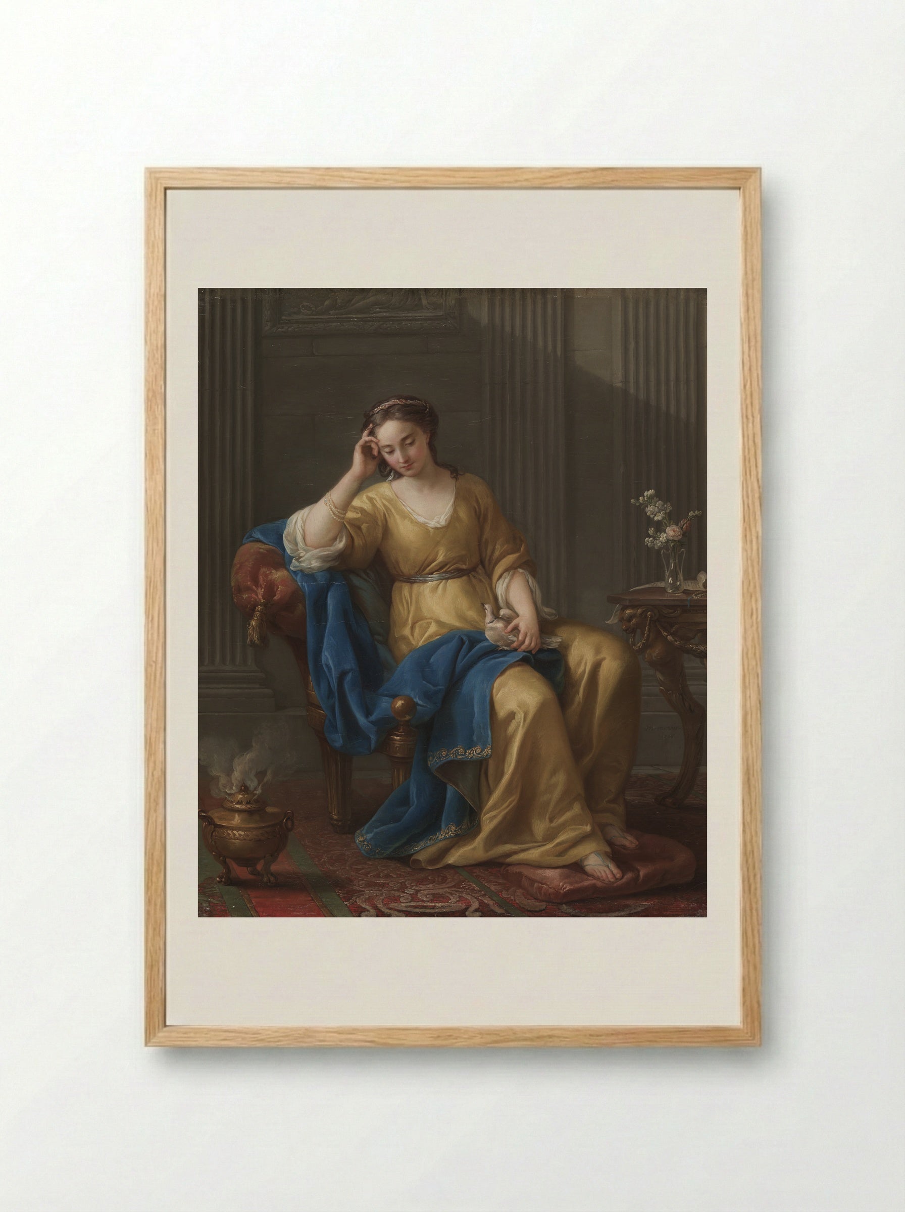 Sweet Melancholy - Joseph-Marie Vien - Framed Print Wood