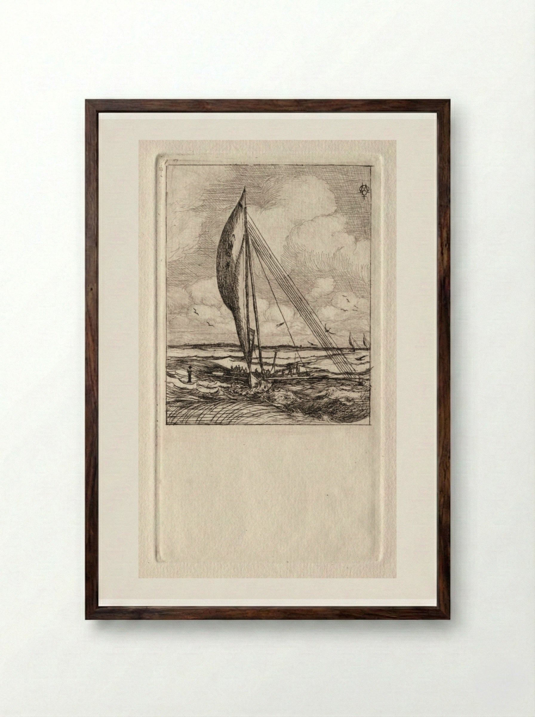 Swift Sailing Proa, Mulgrave Archipelago, Oceania - Charles Meryon - Framed Print Dark Wood