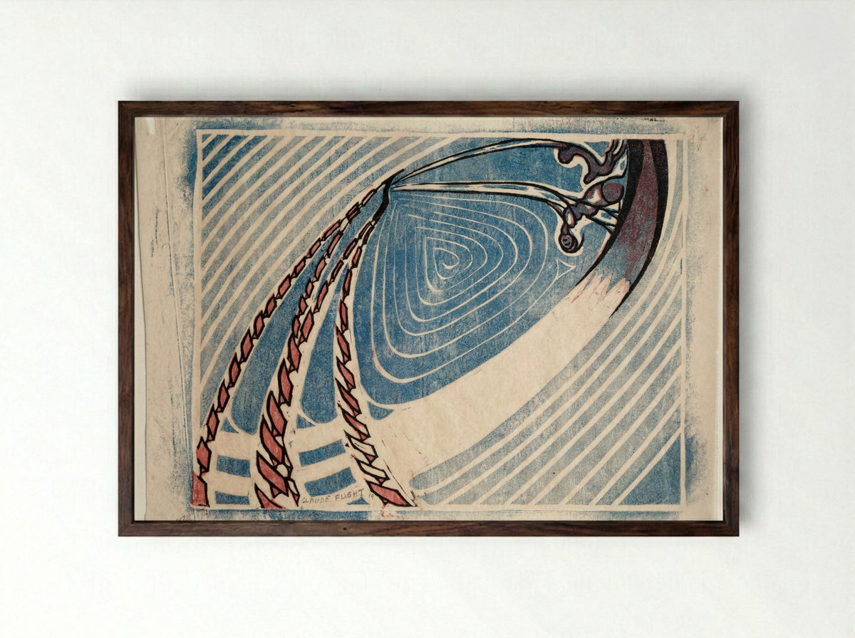 Swing Boats - Claude Flight - Framed Print Dark Wood