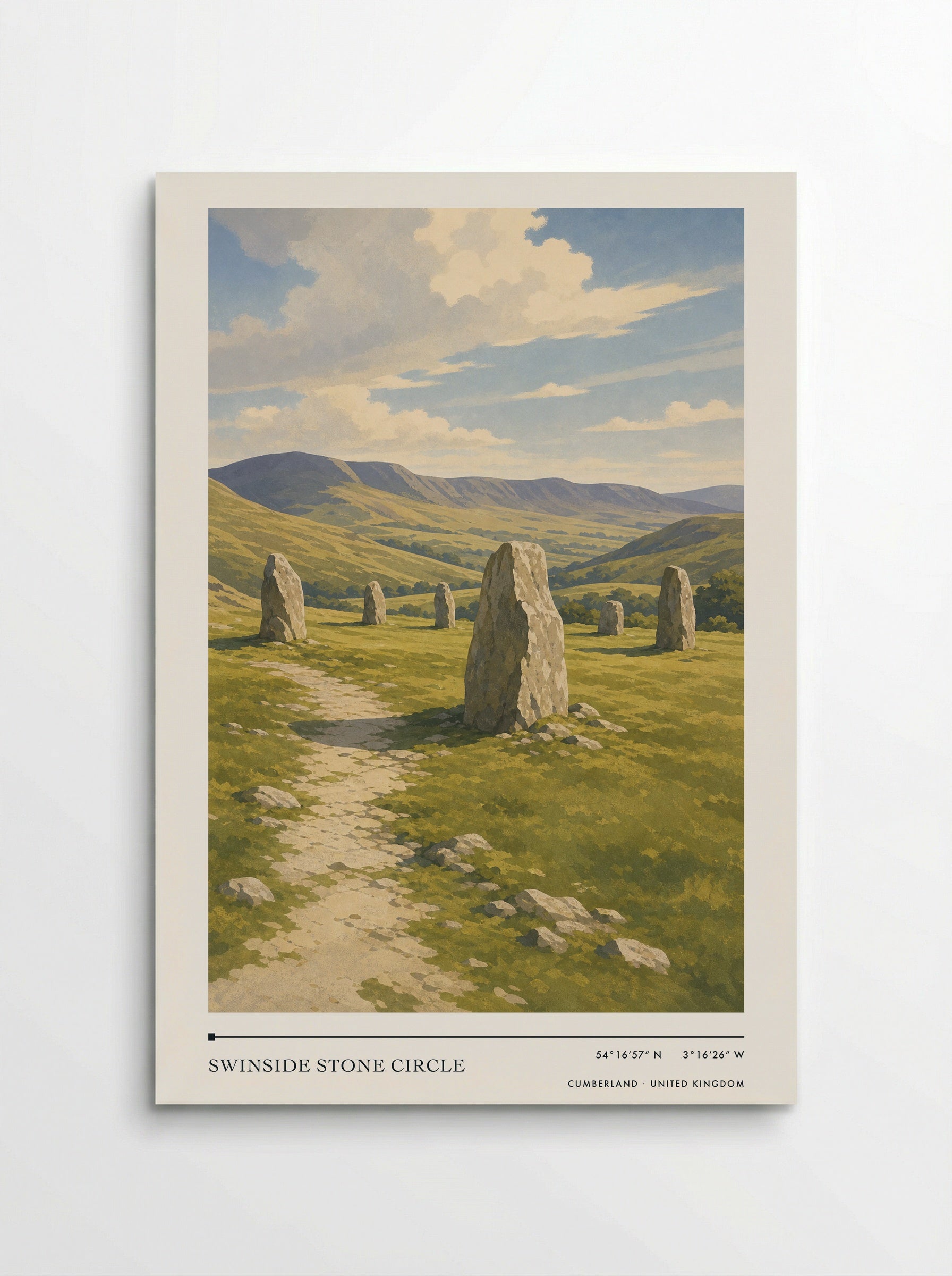 Swinside Stone Circle Cumberland United Kingdom Travel Poster - Poster