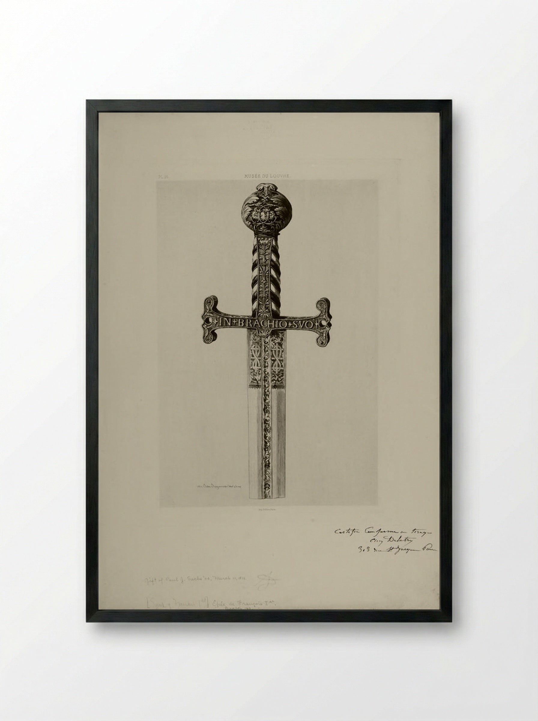 Sword of François I - Jules Ferdinand Jacquemart - Framed Print Black