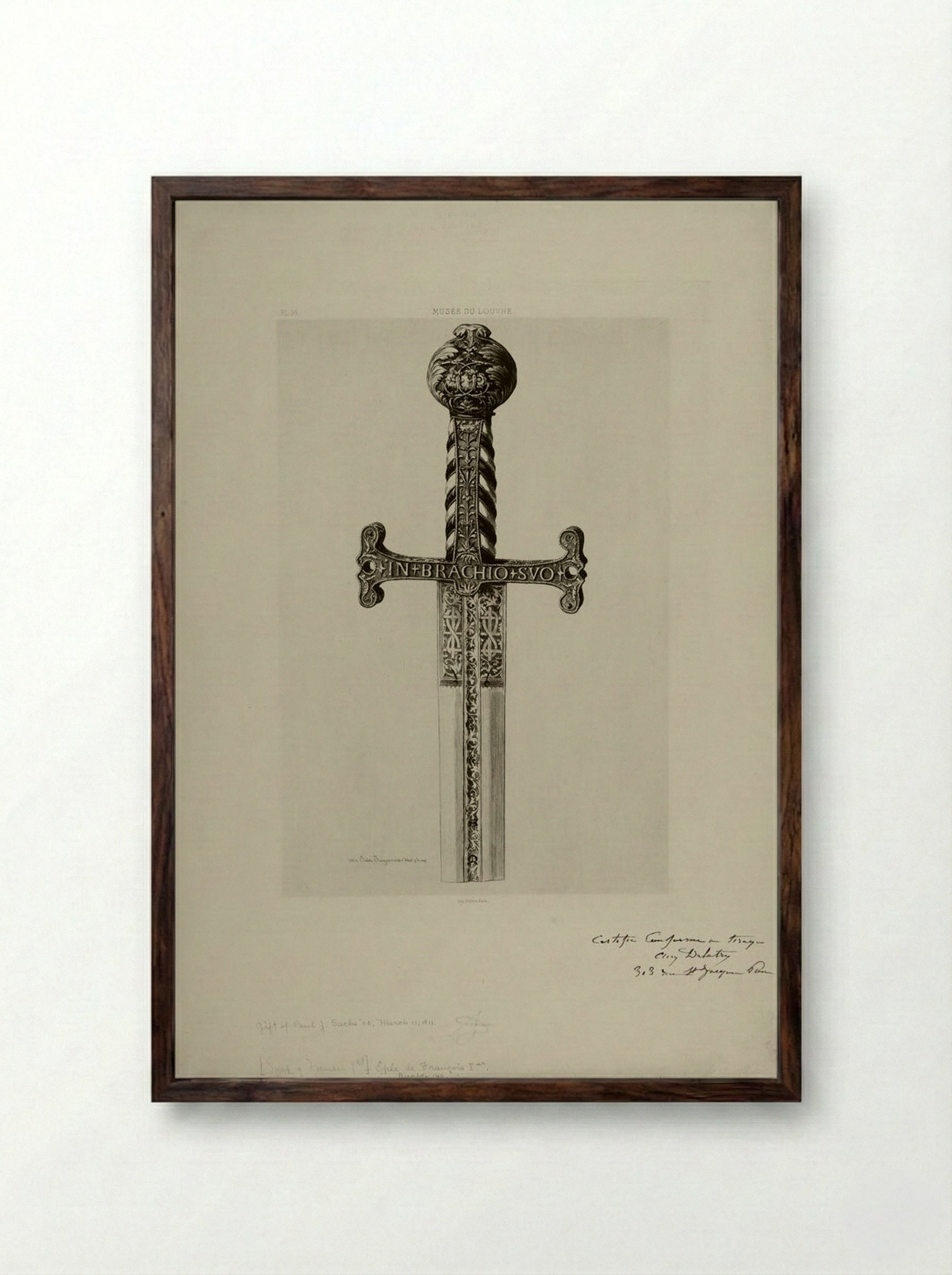 Sword of François I - Jules Ferdinand Jacquemart - Framed Print Dark Wood