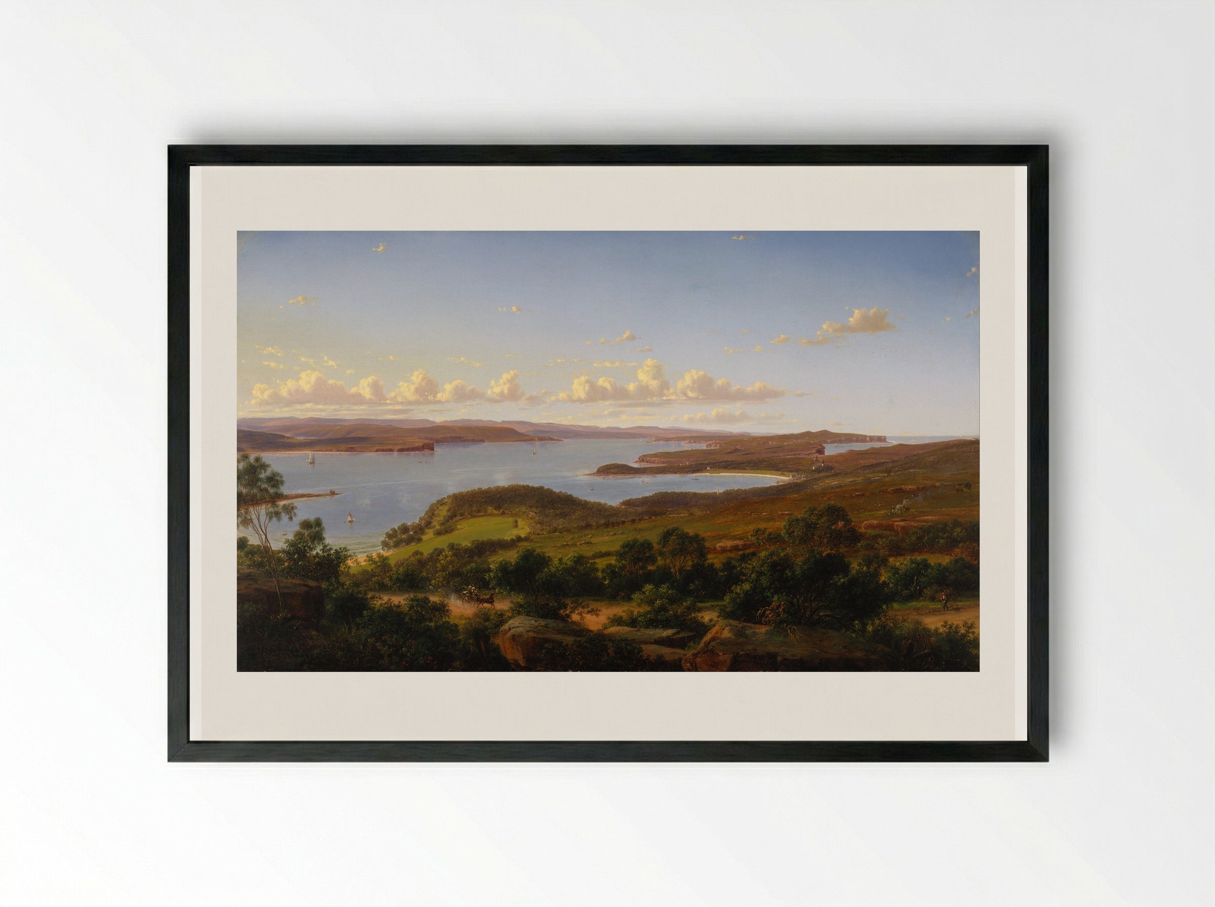 Sydney Heads - Eugene von Guerard - Framed Print Black