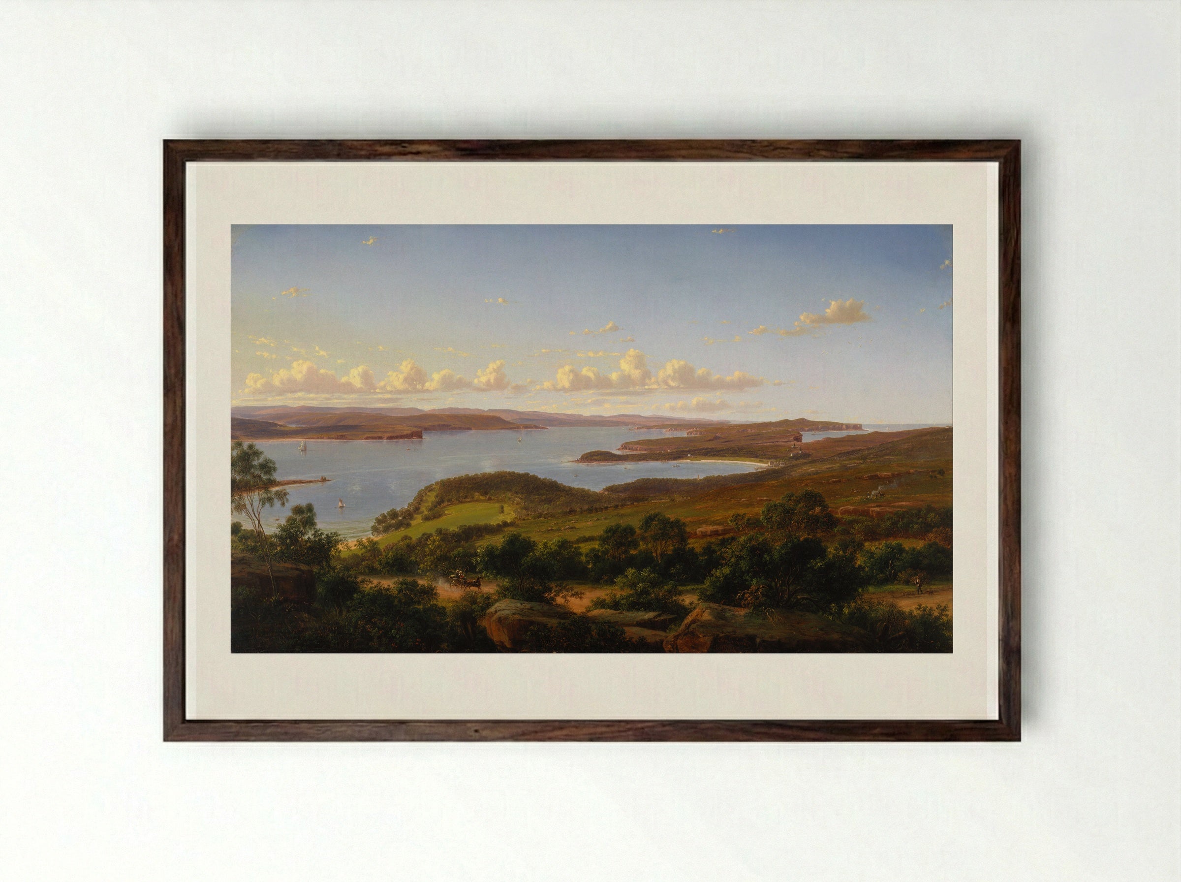 Sydney Heads - Eugene von Guerard - Framed Print Dark Wood