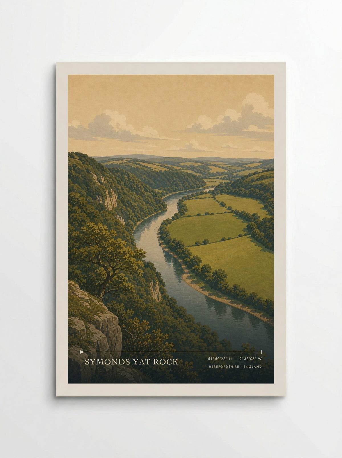 Symonds Yat Rock Herefordshire England Travel Poster - Poster