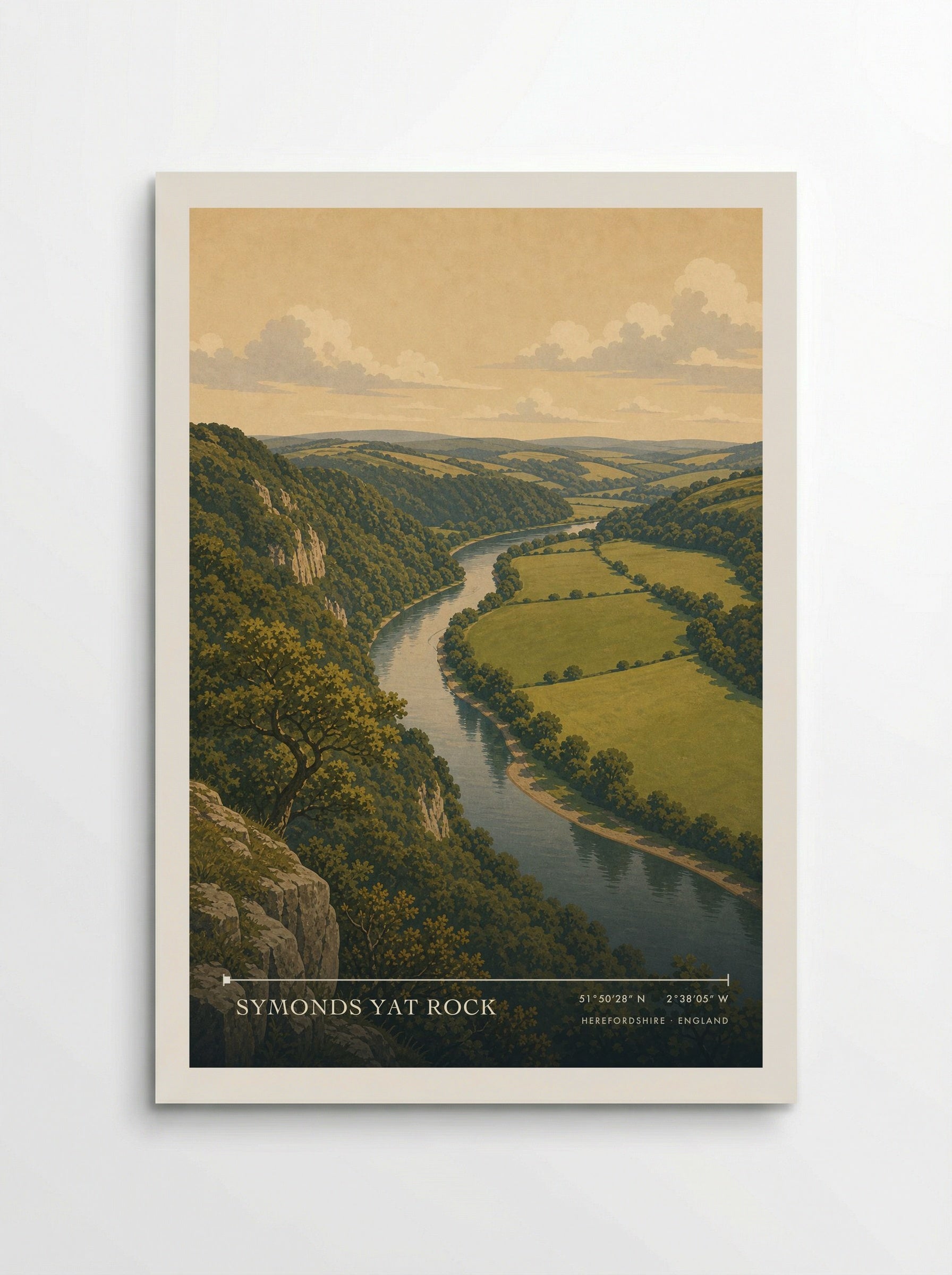 Symonds Yat Rock Herefordshire England Travel Poster - Poster