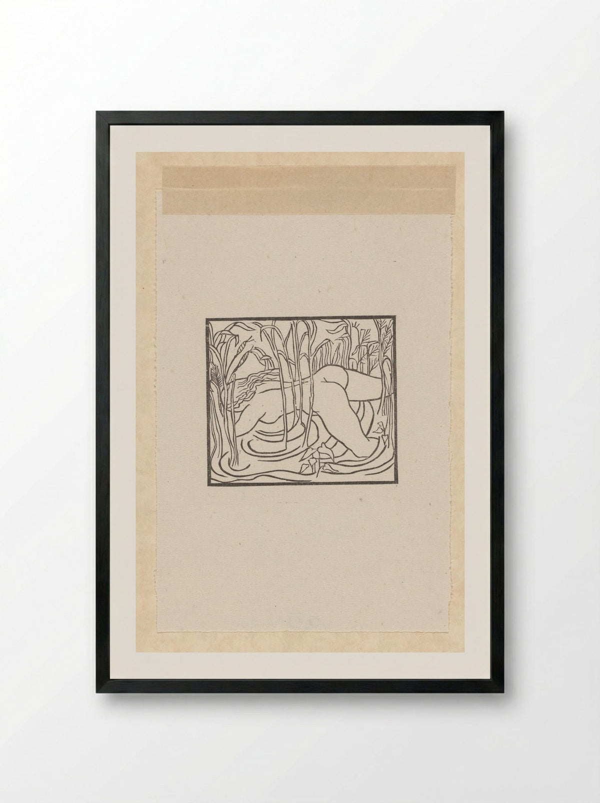 Syrinx werpt zich in het riet tijdens haar vlucht voor Pan - Aristide Maillol - Framed Print Black