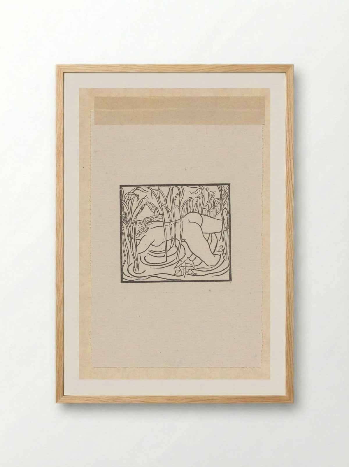 Syrinx werpt zich in het riet tijdens haar vlucht voor Pan - Aristide Maillol - Framed Print Wood