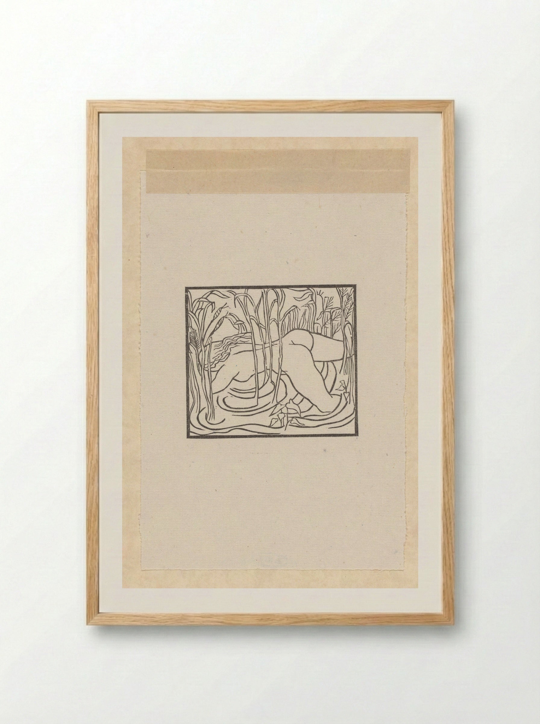 Syrinx werpt zich in het riet tijdens haar vlucht voor Pan - Aristide Maillol - Framed Print Wood
