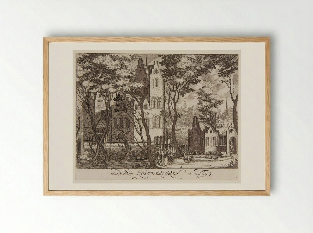 'T Huys te Kostverloren near Amsterdam - Simon Frisius - Framed Print Wood