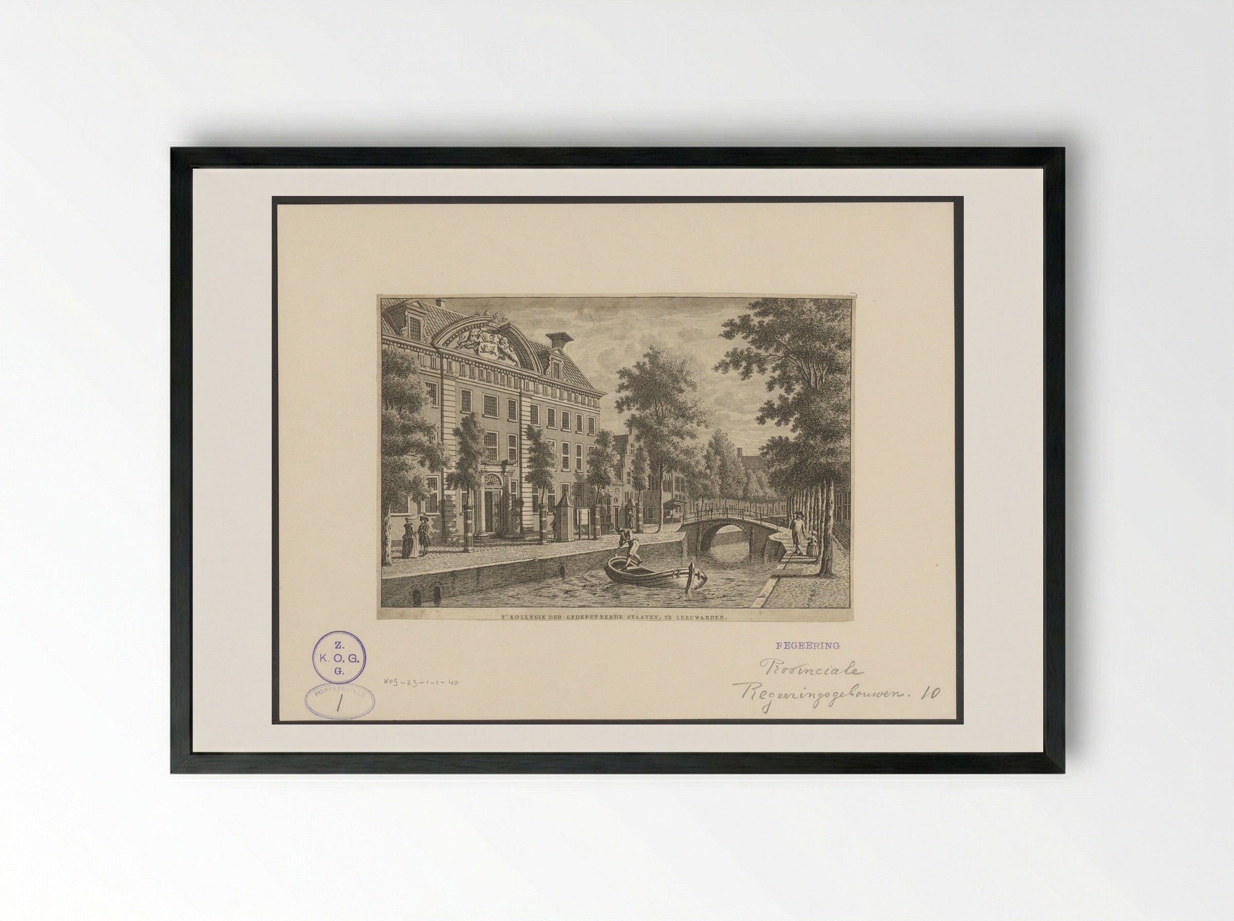 T'Kollegie der Gedeputeerde Staaten, te Leeuwarden - Carel Frederik Bendorp (I) - Framed Print Black