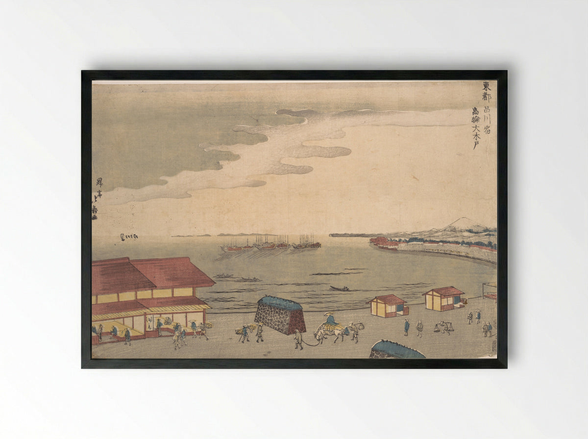 Tōto Shinagawa-juku Takanawa Ōkido - Shōtei Hokuju - Framed Print Black