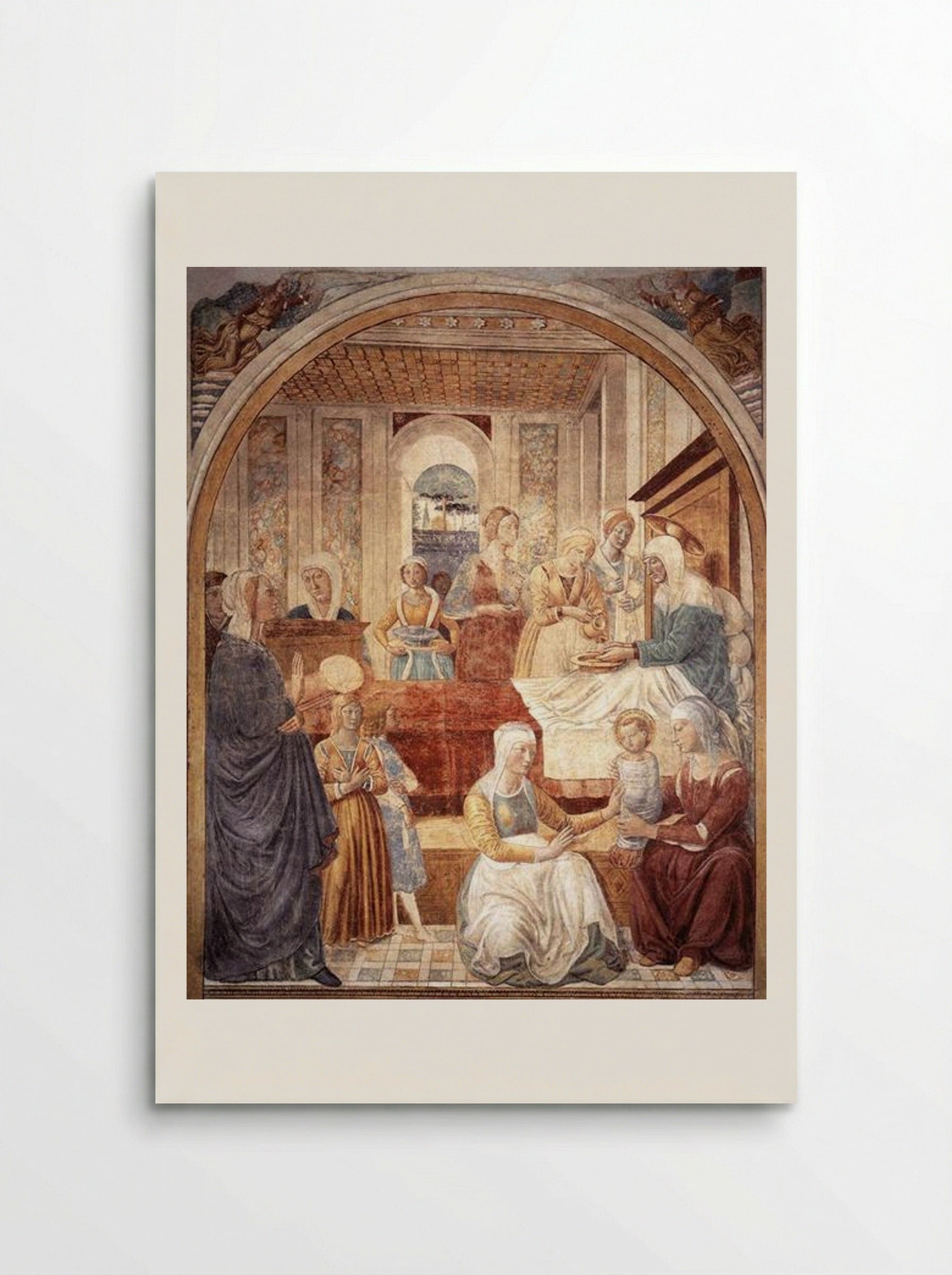 Tabernacle of the Visitation: Birth of Mary - Benozzo Gozzoli - Poster