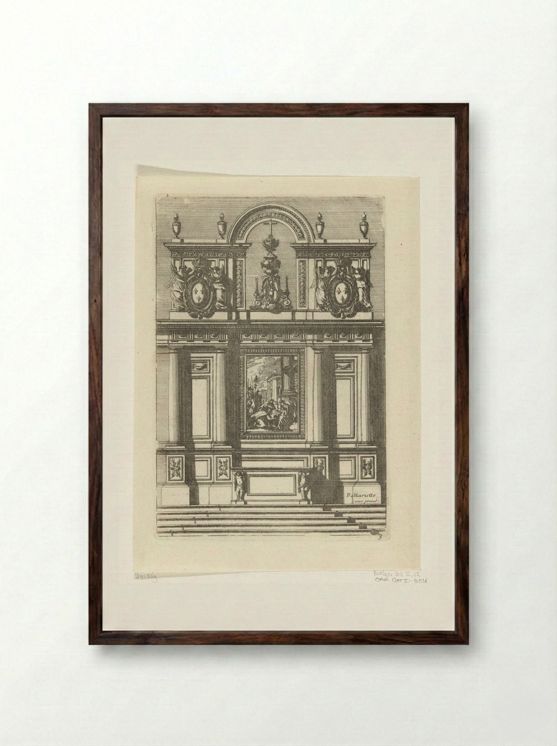 Tabernacle with Adoration of the Magi - Jean Lepautre - Framed Print Dark Wood