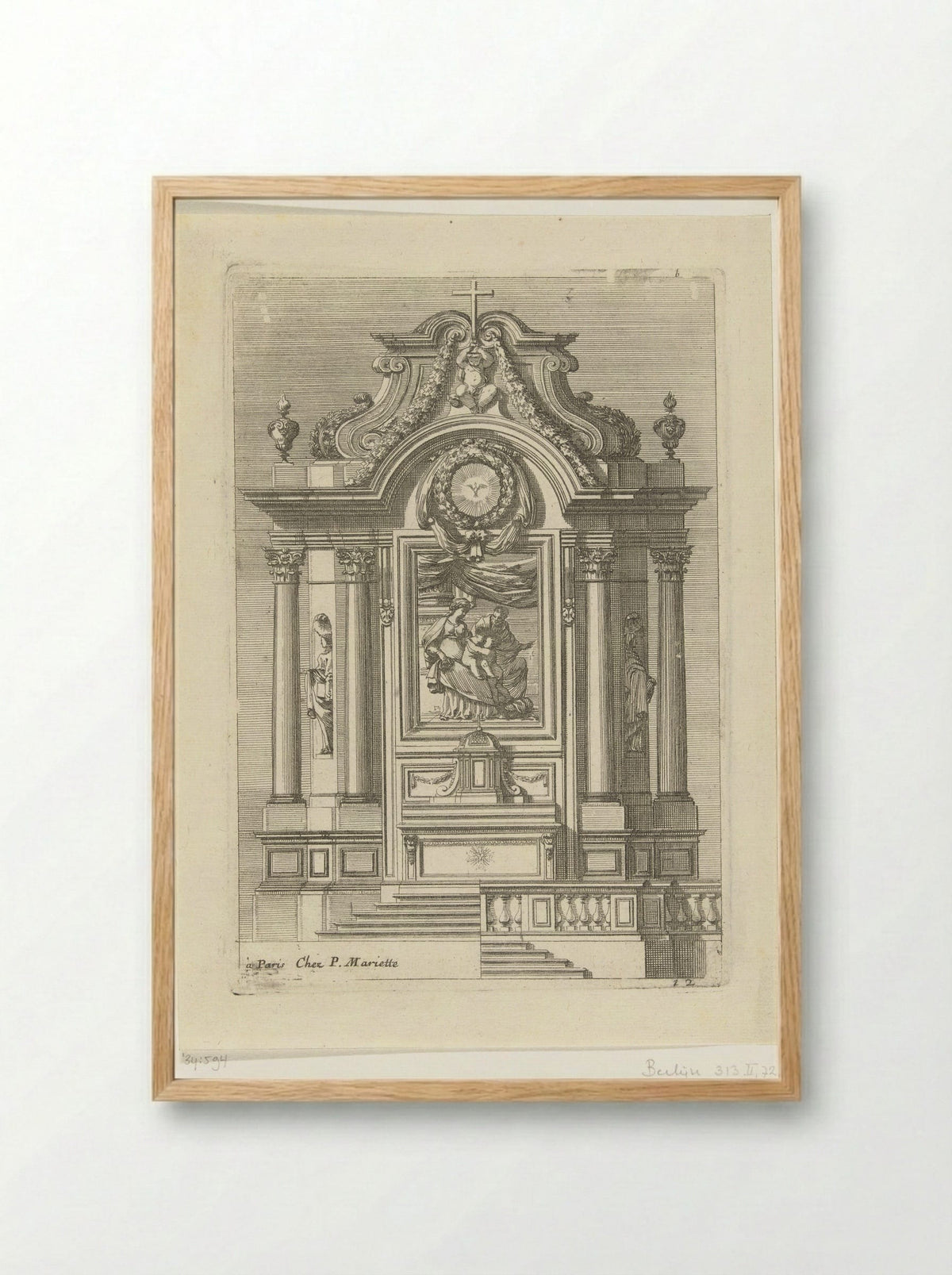 Tabernacle with the Holy Family and Saint John - Jean Lepautre - Framed Print Wood