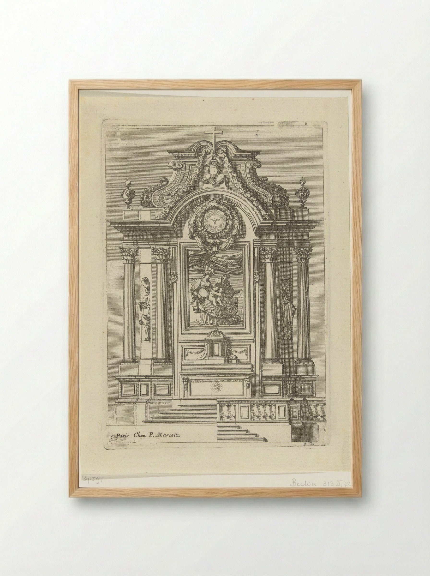 Tabernacle with the Holy Family and Saint John - Jean Lepautre - Framed Print Wood