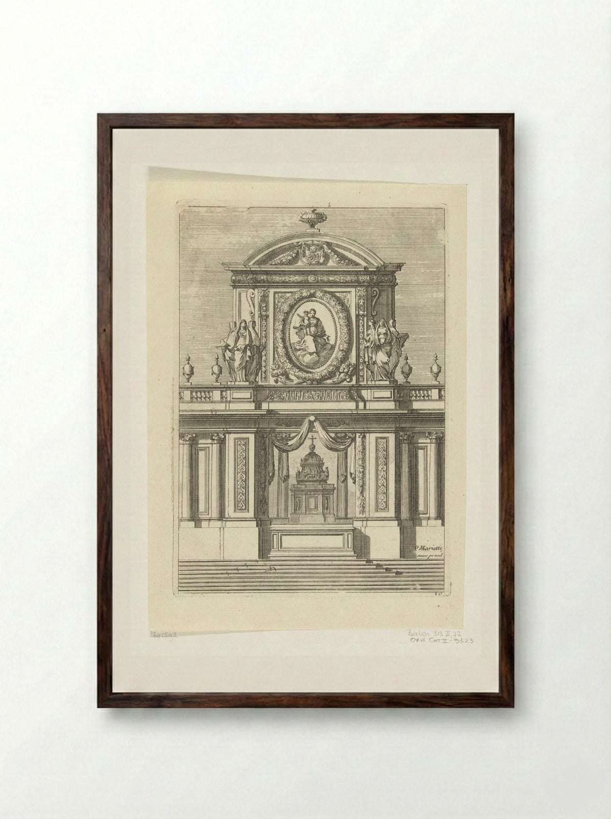 Tabernacle with the Virgin and Child - Jean Lepautre - Framed Print Dark Wood