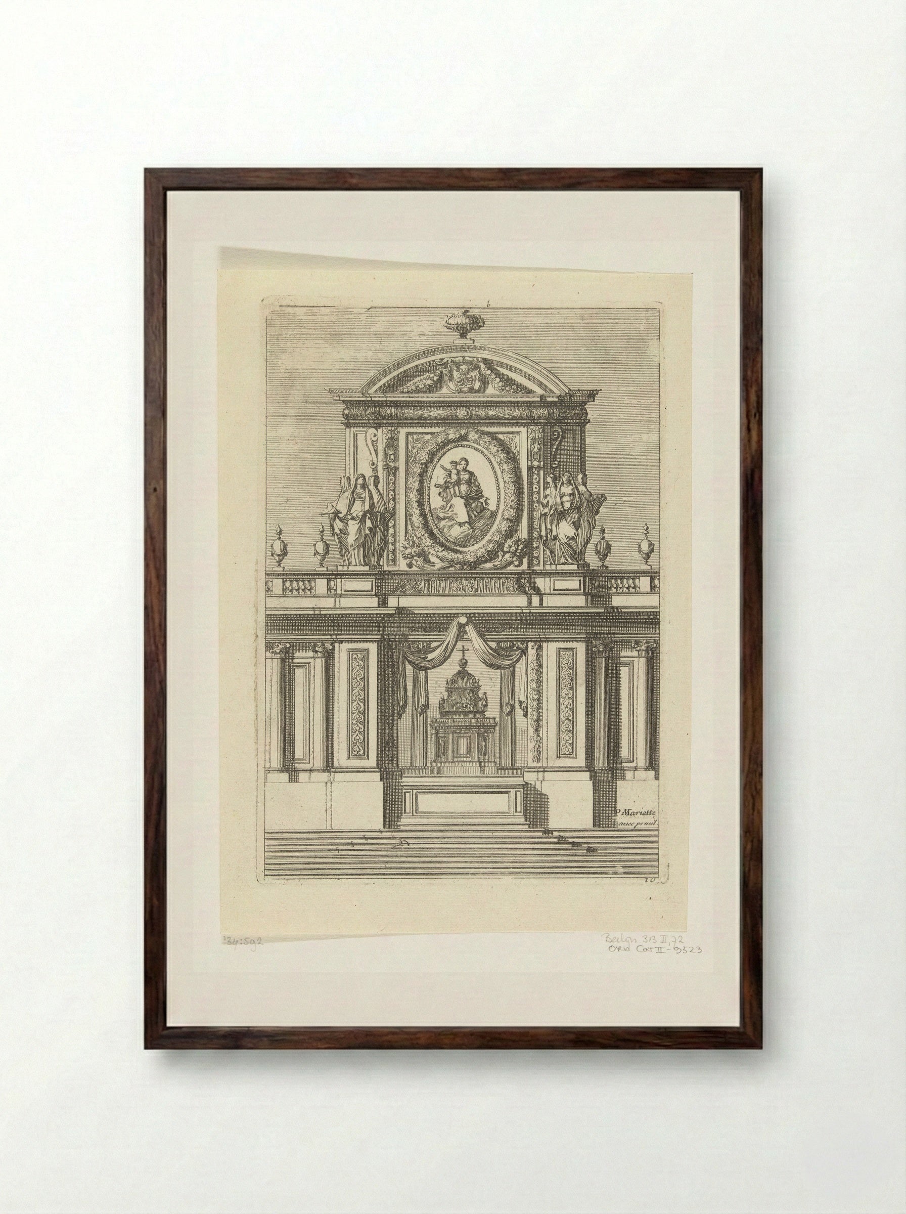 Tabernacle with the Virgin and Child - Jean Lepautre - Framed Print Dark Wood