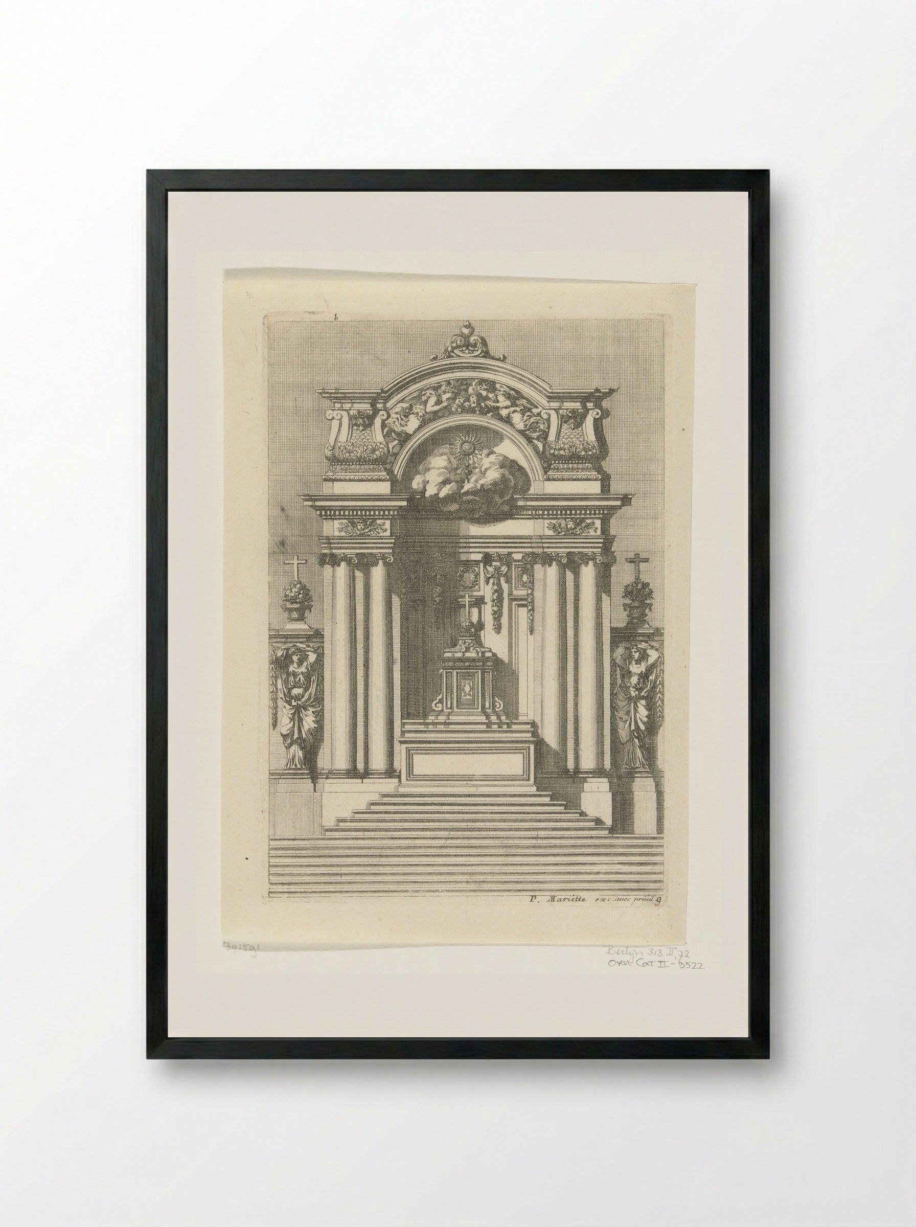 Tabernakel op altaar - Jean Lepautre - Framed Print Black