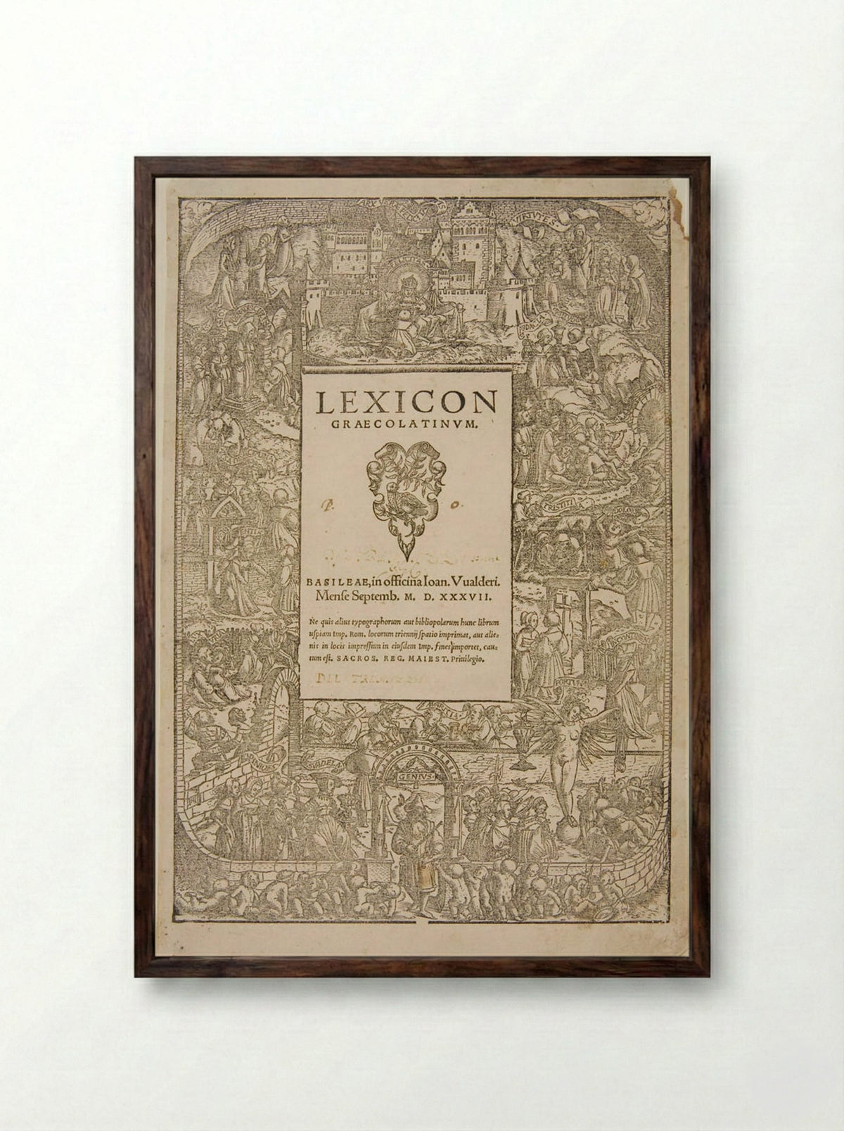 Table of Cebes - Hans Holbein the Younger - Framed Print Dark Wood