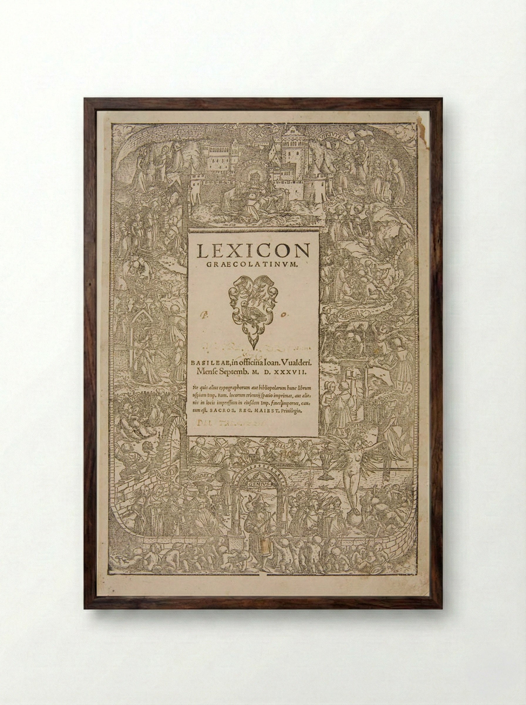 Table of Cebes - Hans Holbein the Younger - Framed Print Dark Wood