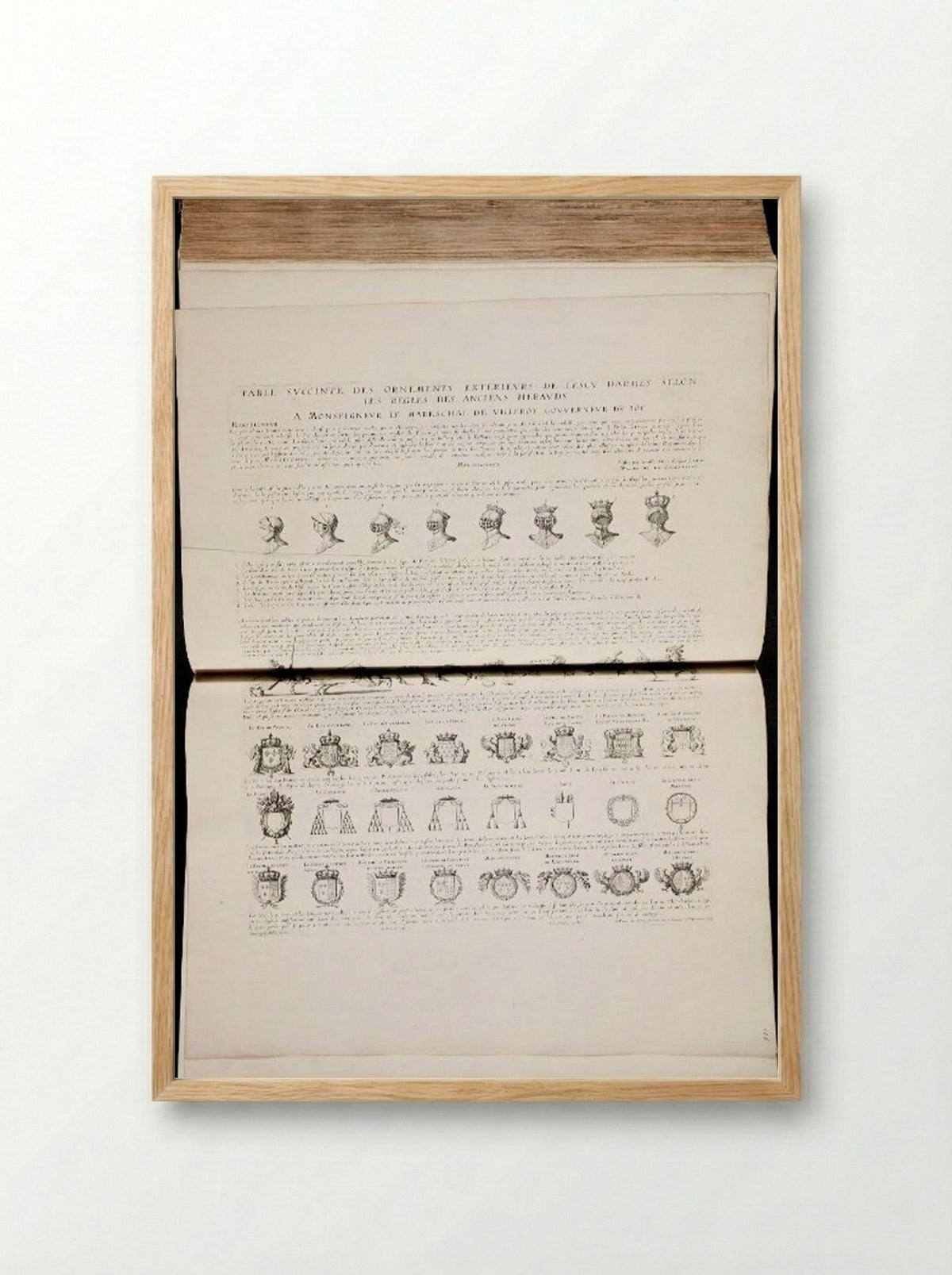 Table succinte des ornements exterieurs de l'escu d'armes - Samuel Bernard - Framed Print Wood