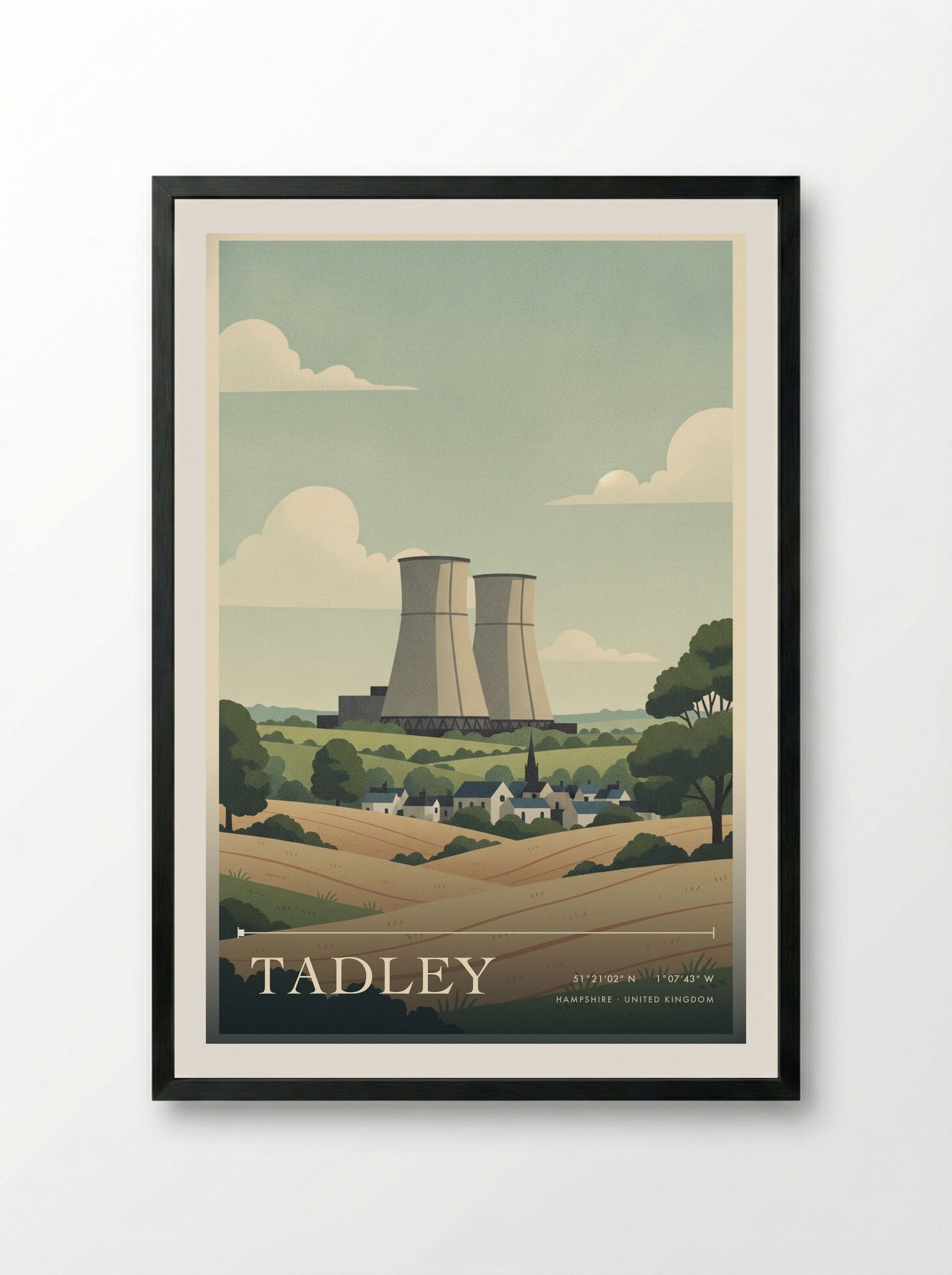 Tadley Hampshire United Kingdom Travel Poster - Framed Print Black