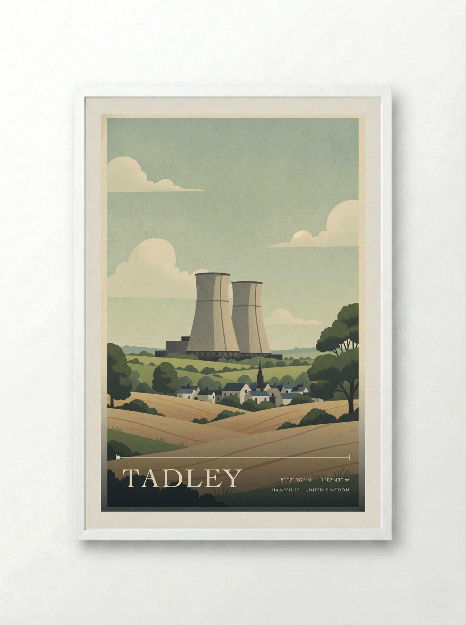 Tadley Hampshire United Kingdom Travel Poster - Framed Print White