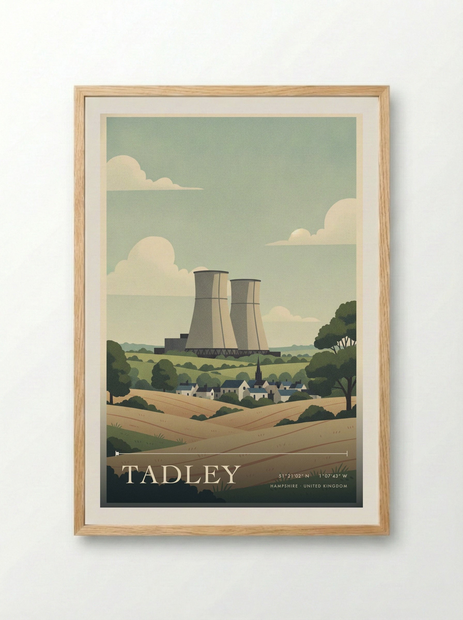 Tadley Hampshire United Kingdom Travel Poster - Framed Print Wood