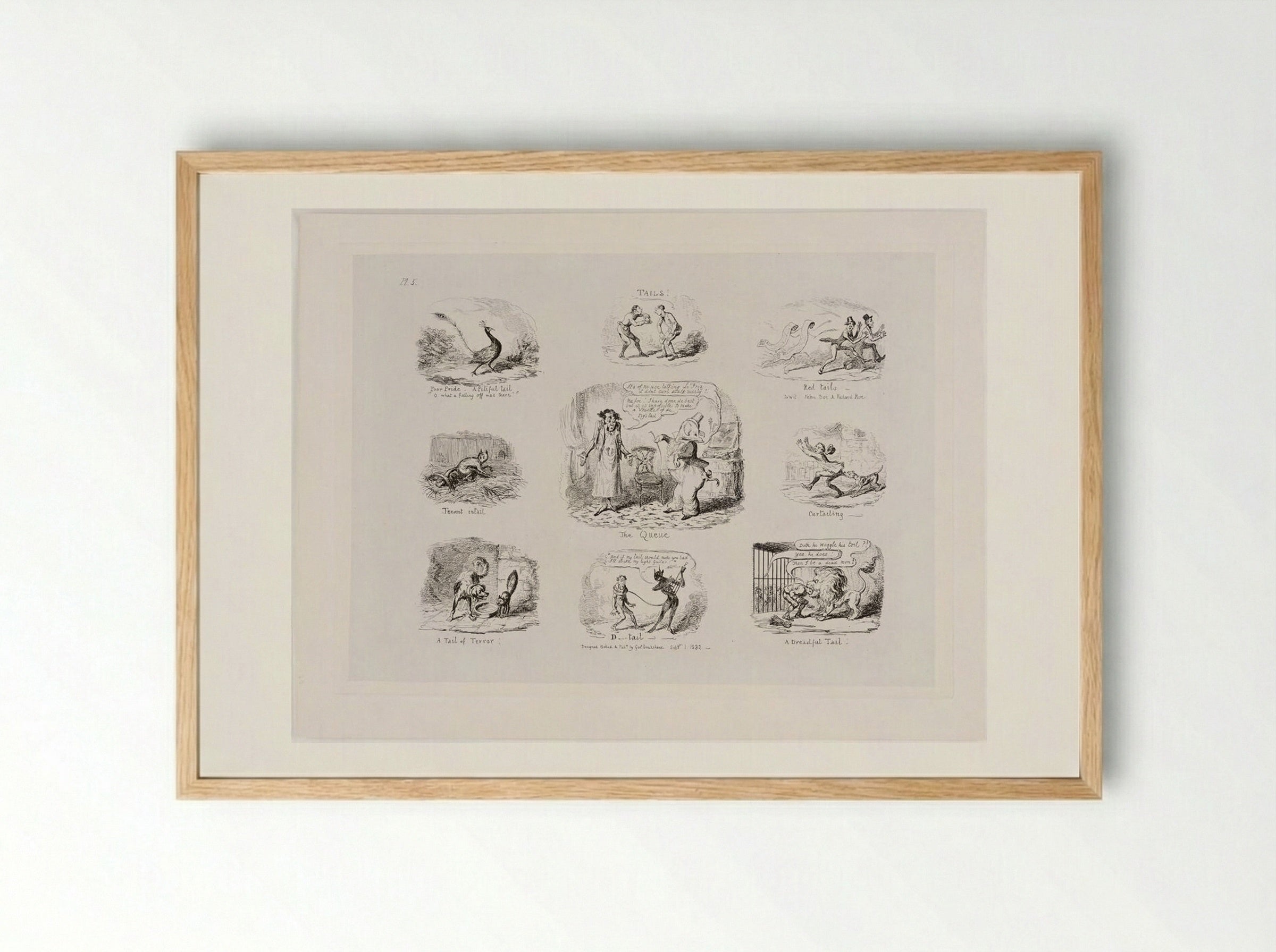 Tails! - George Cruikshank - Framed Print Wood